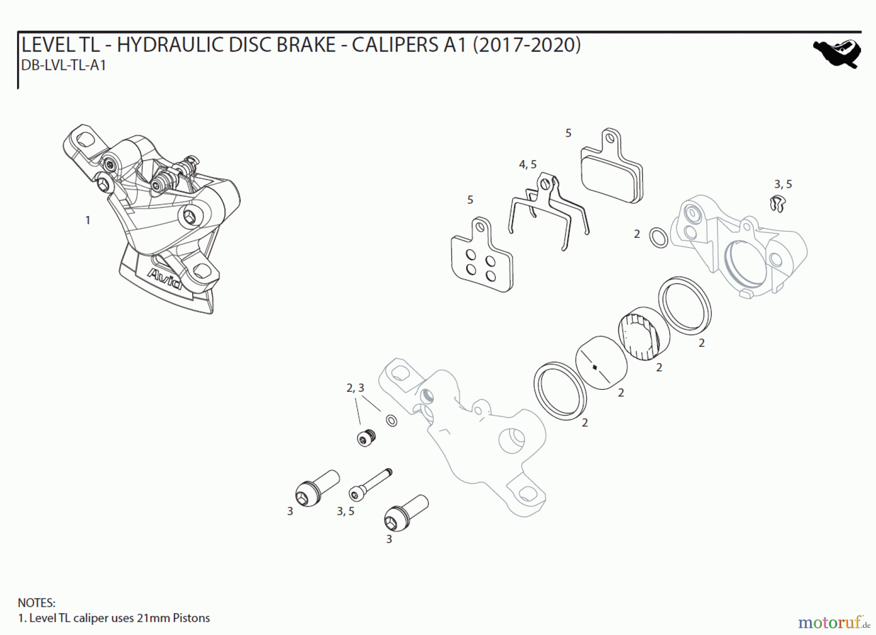 Sram Sram LEVEL TL - HYDRAULIC DISC BRAKE - CALIPERS A1 (2017-2020)