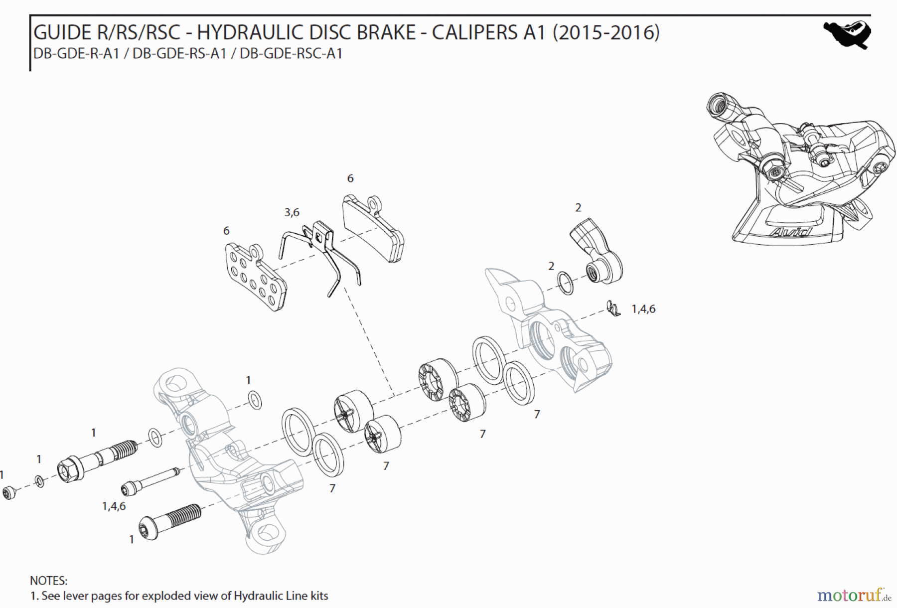 Sram Sram GUIDE R/RS/RSC - HYDRAULIC DISC BRAKE - CALIPERS A1 (2015-2016)