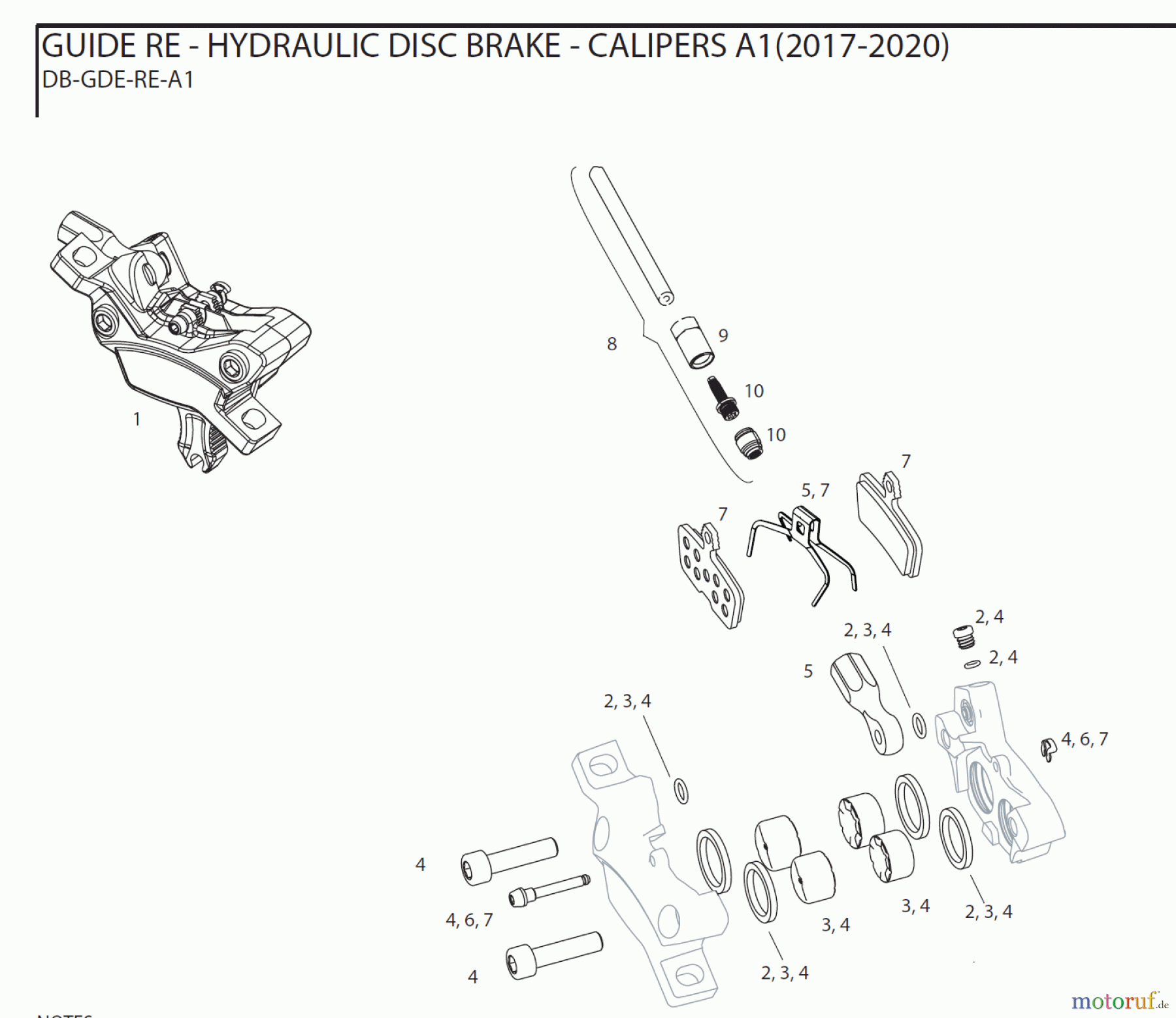 Sram Sram GUIDE RE - HYDRAULIC DISC BRAKE - CALIPERS A1(2017-2020)
