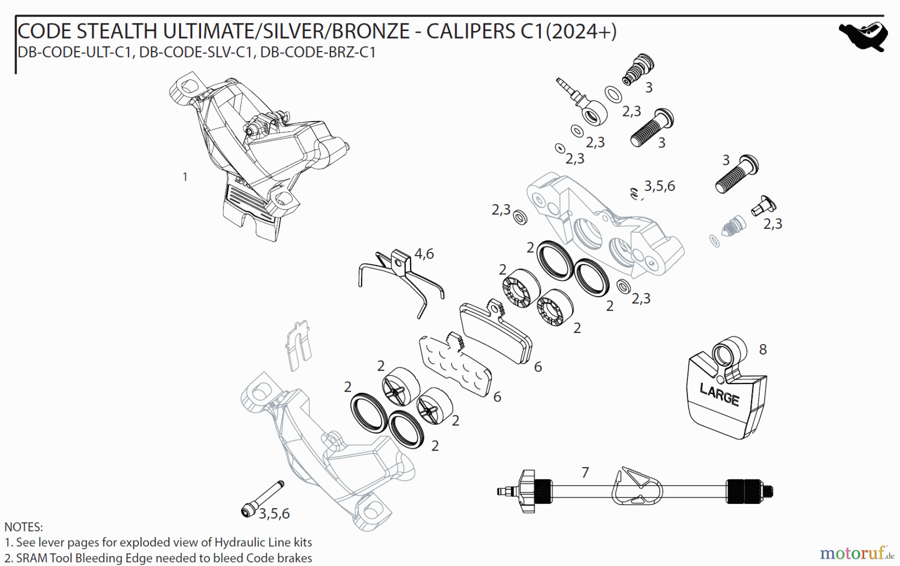 Sram Sram CODE STEALTH ULTIMATE/SILVER/BRONZE - CALIPERS C1(2024+)
