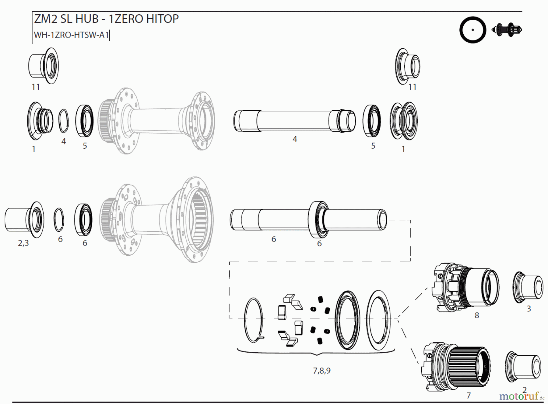 Sram Zipp ZM2 SL HUB - 1ZERO HITOP