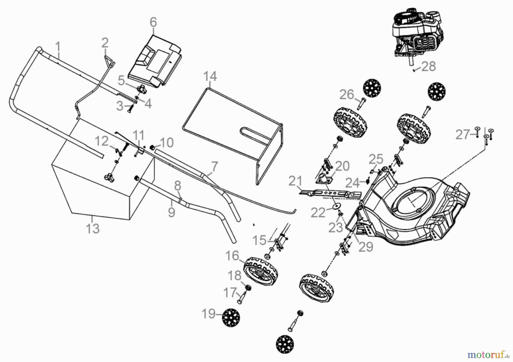 Güde Gartentechnik Rasenmäher Benzin-Rasenmäher Schnittbreite bis 45cm Rasenmäher ECO WHEELER 412.1 P Art.-Nr.: 95441 FSL95441-01 Seite 1