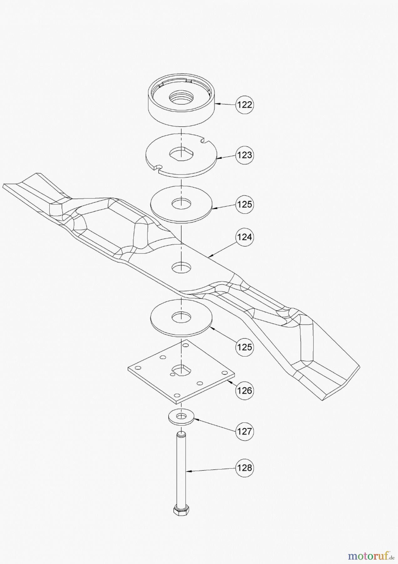 AS-Motor (neu) Rasen Mulch-Rasenmäher AS 510 4T und AS 510 ProClip ab FNr. 022811030001 Messer mit Befestigung