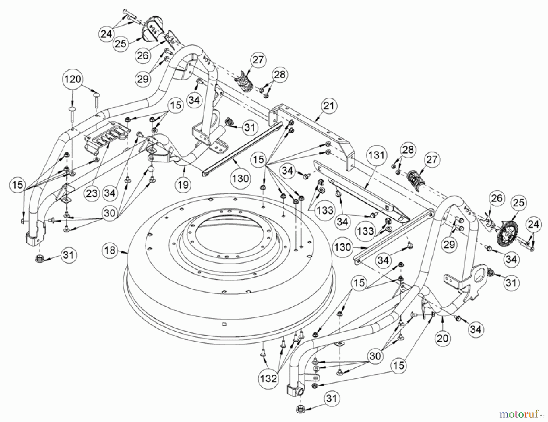 AS-Motor (neu) Rasen Mulch-Rasenmäher AS 510 4T und AS 510 ProClip ab FNr. 022811030001 Messerhaube mit Rohrrahmen