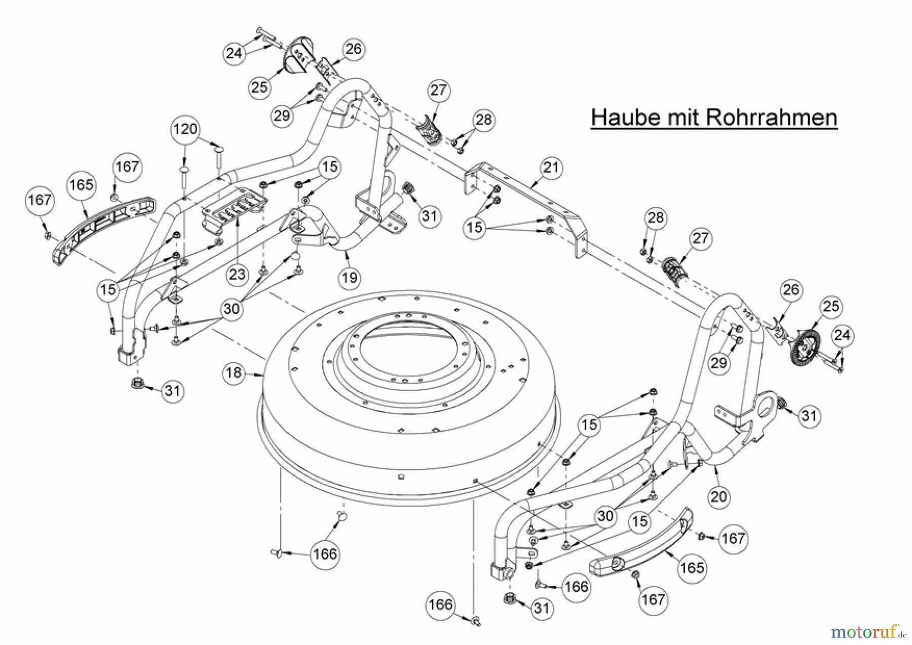 AS-Motor (neu) Rasen Mulch-Rasenmäher AS 510 2T ES A ab FNr. 030617050001 Messerhaube mit Rohrrahmen