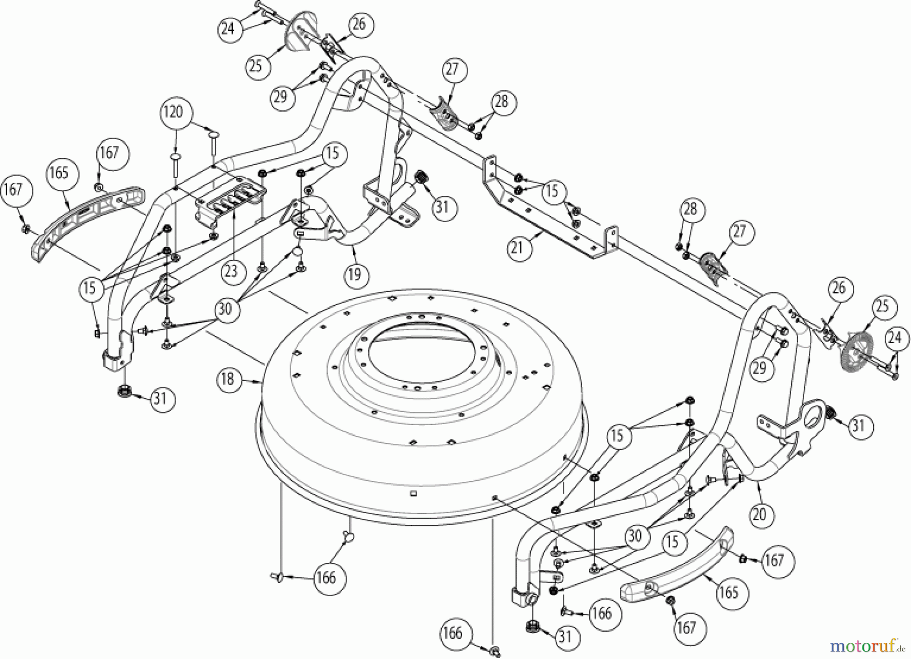 AS-Motor (neu) Rasen Mulch-Rasenmäher AS 510 E-ProClip A ab FNr. 037922030001 Messerhaube mit Rohrrahmen
