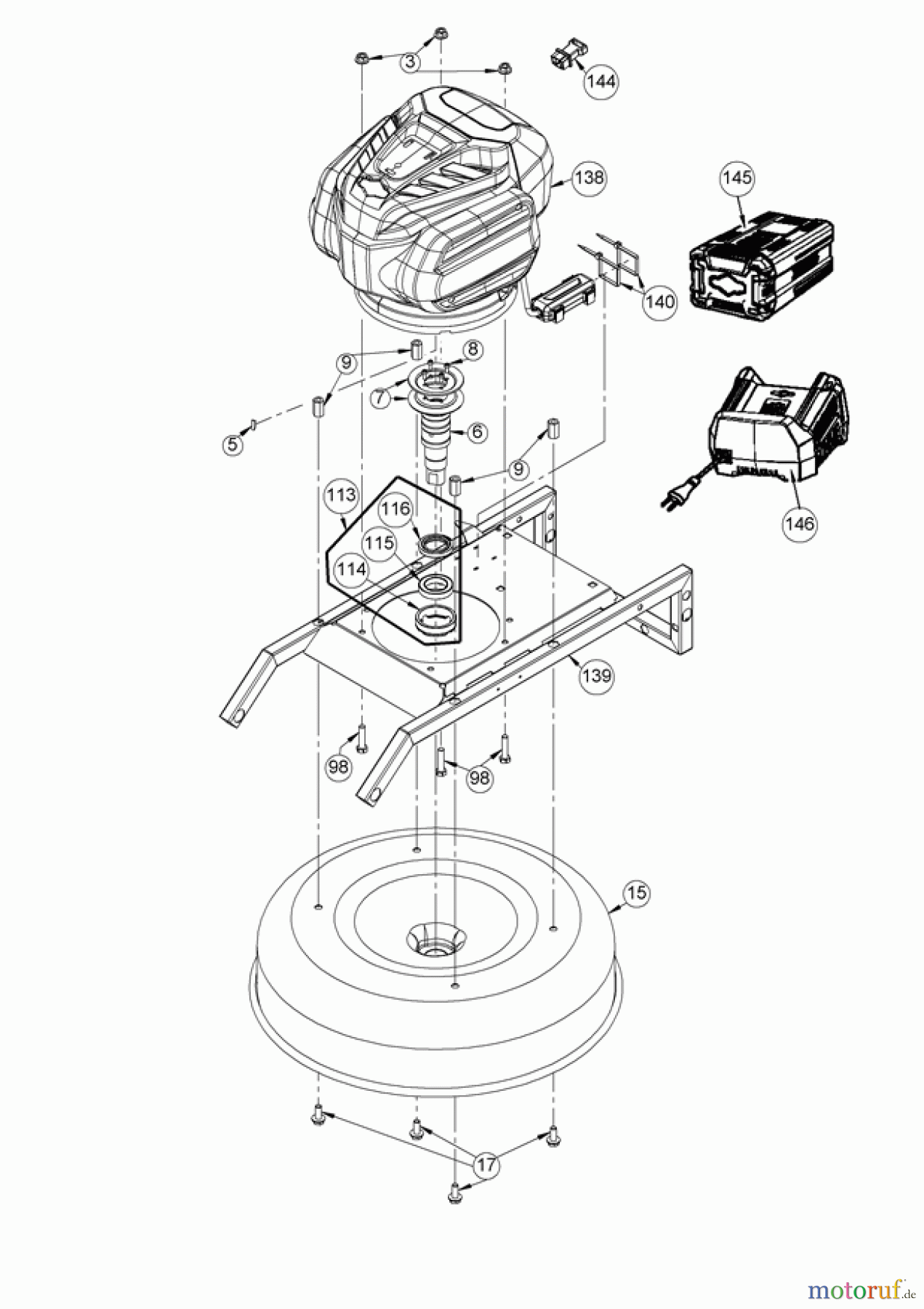 AS-Motor (neu) Rasen Mulch-Rasenmäher AS 470 E-ProClip A ab FNr. 035820010001 Motor mit Messerhaube