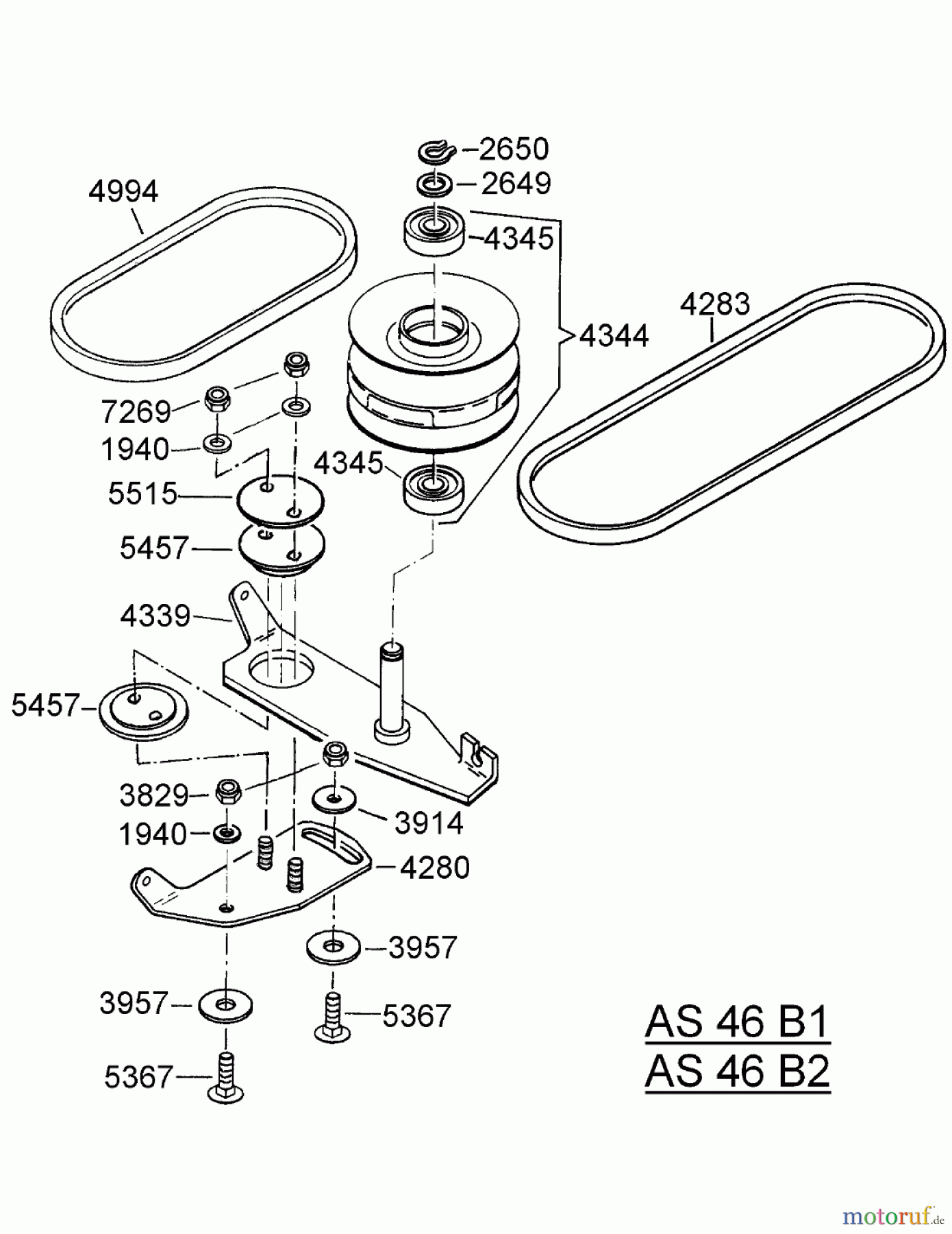 AS-Motor (neu) Rasen Profi-Rasenmäher AS 46 Variomat AS 46 B2 ab FNr. 007801404001 Riemen