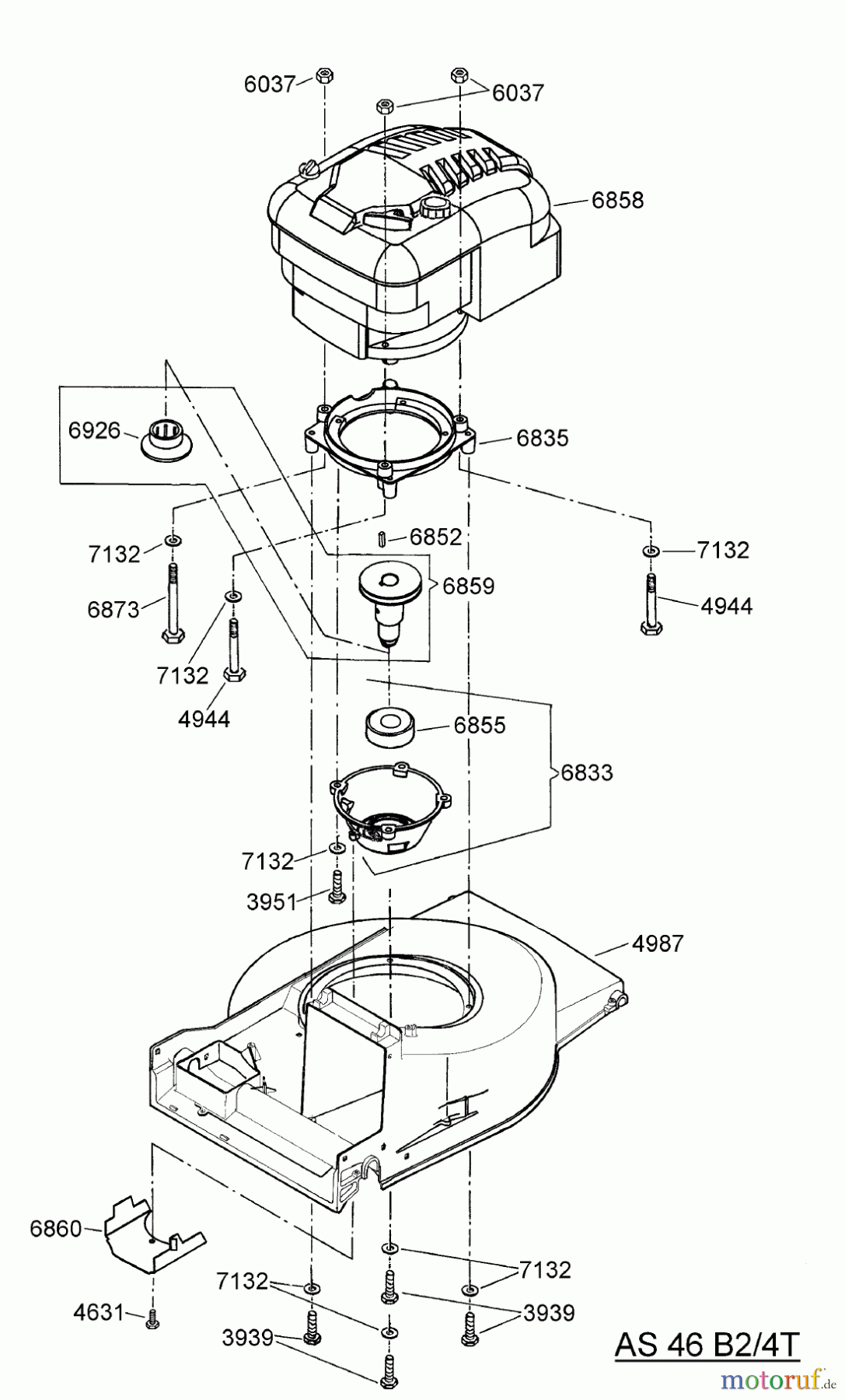 AS-Motor (neu) Rasen Profi-Rasenmäher AS 46 Variomat AS 46 B2/4T ab FNr. 012904404001 Antriebsblock