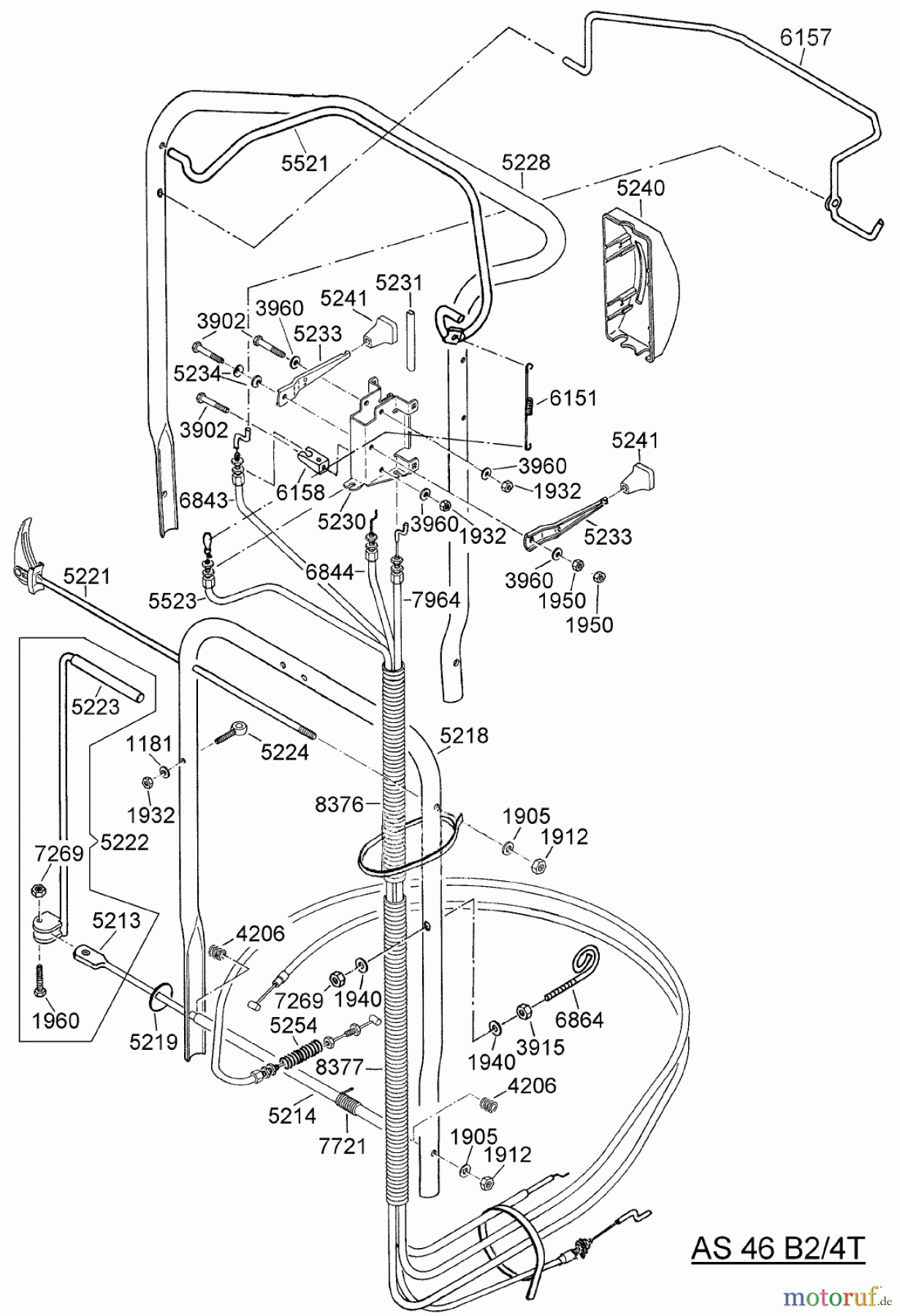 AS-Motor (neu) Rasen Profi-Rasenmäher AS 46 Variomat AS 46 B2/4T ab FNr. 012904404001 Holm