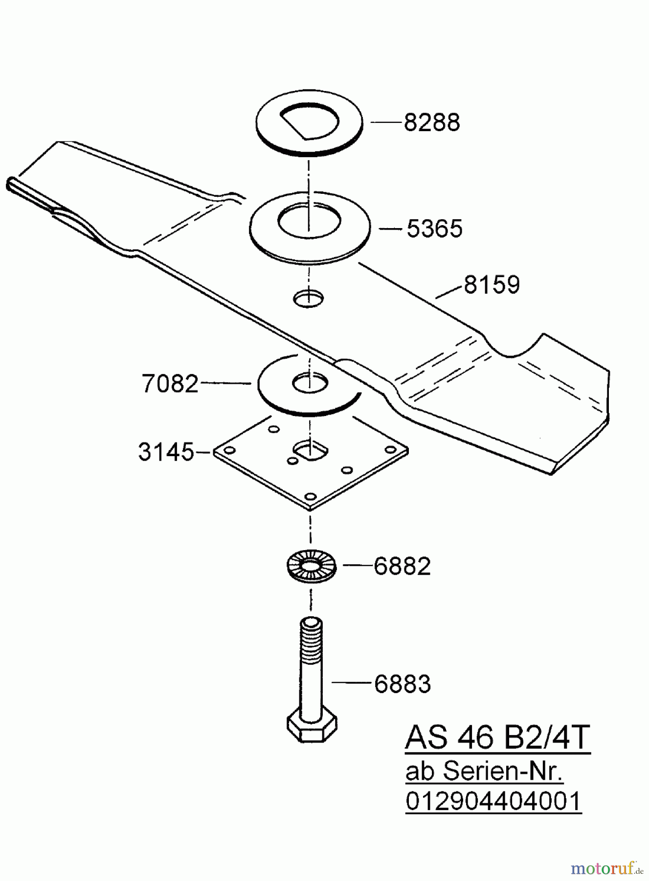 AS-Motor (neu) Rasen Profi-Rasenmäher AS 46 Variomat AS 46 B2/4T ab FNr. 012904404001 Messer