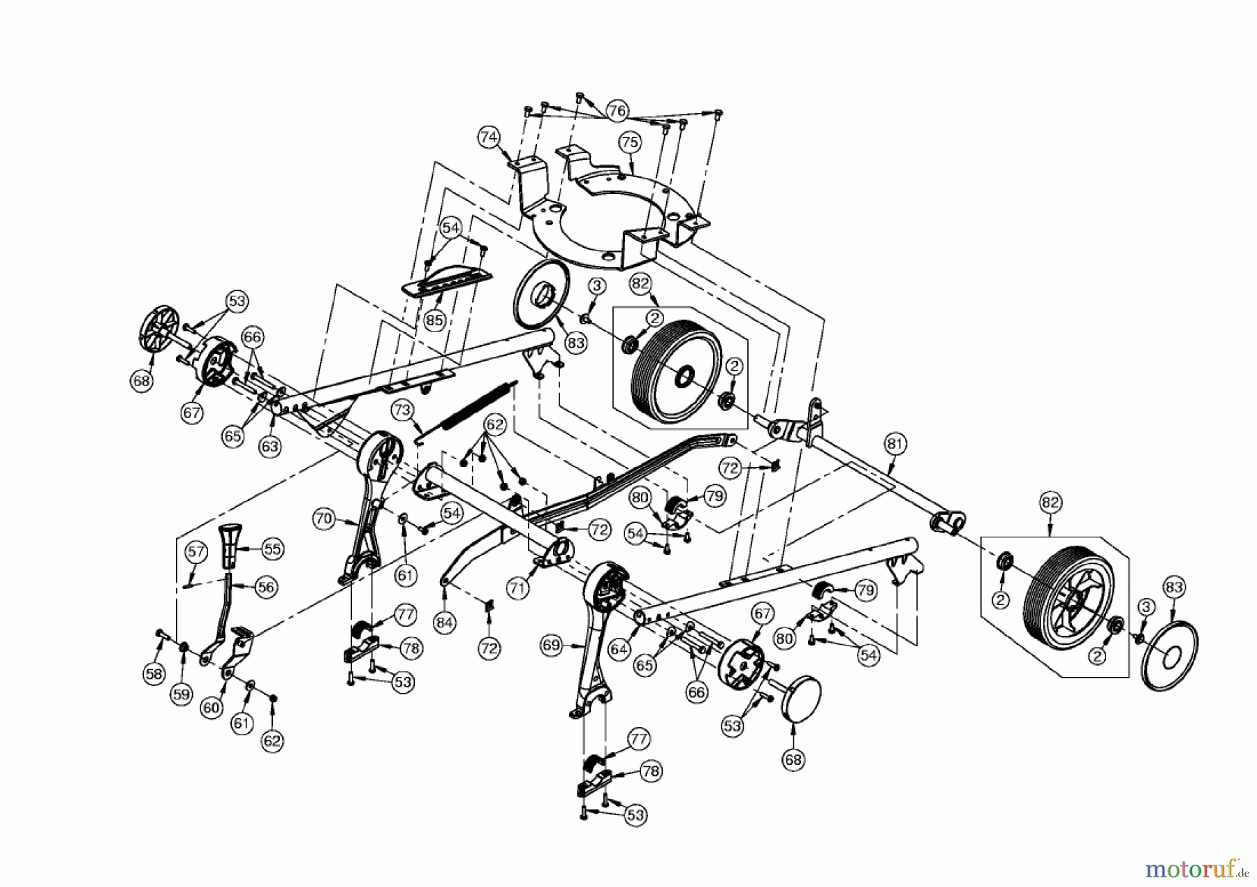  AS-Motor (neu) Rasen Profi-Rasenmäher AS 43 und 47 casa Heckauswurfmäher AS 43 H Casa ab FNr. 018707101001 Rahmen und Vorderachse AS casa