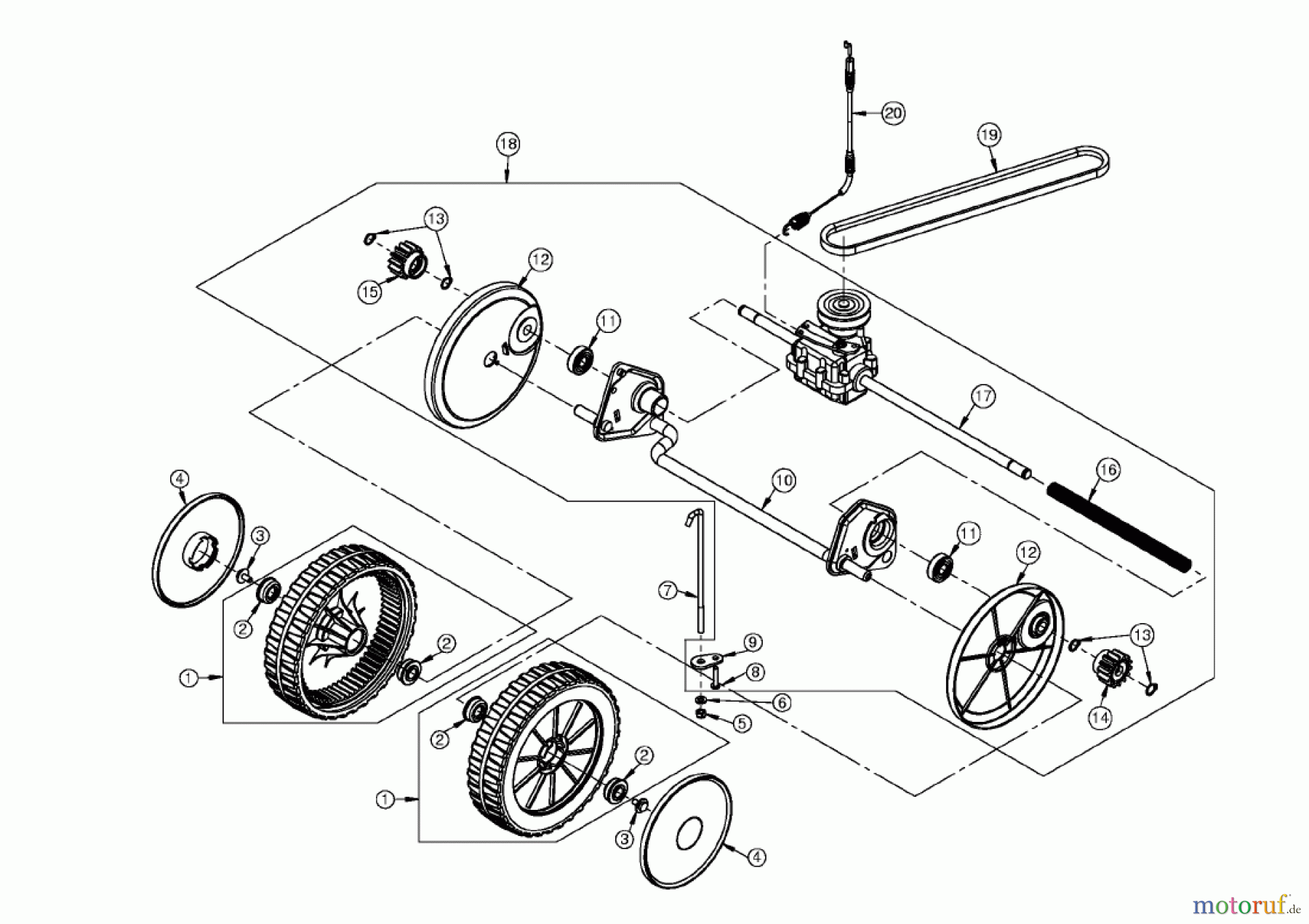  AS-Motor (neu) Rasen Profi-Rasenmäher AS 43 und 47 casa Heckauswurfmäher AS 43 H Casa ab FNr. 018707101001 Getriebe und Hinterachse AS 43 casa