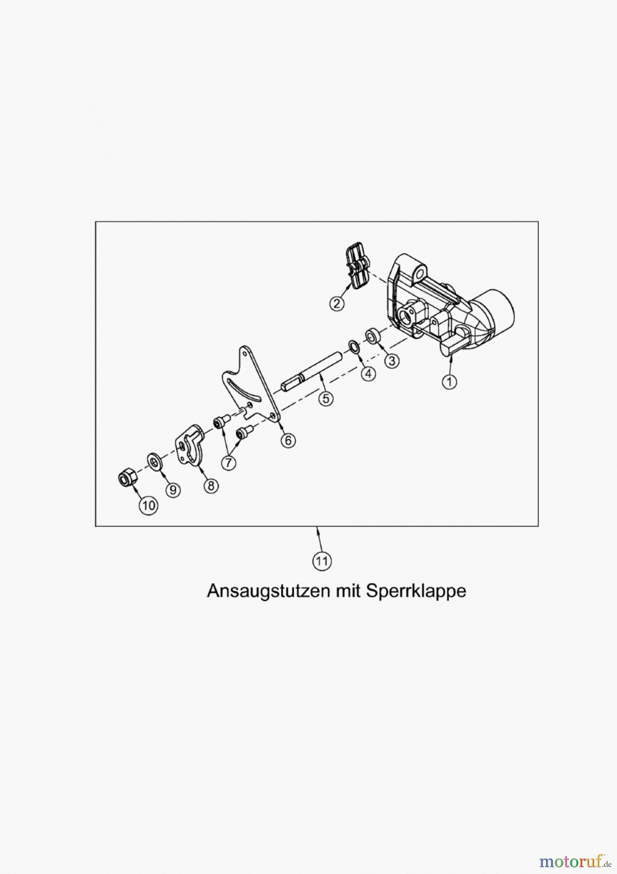AS-Motor (neu) Rasen Profi-Rasenmäher AS 45 Universal AS 45 B4-Kat ab FNr. 021008050001 Ansaugstutzen mit Sperrklappe