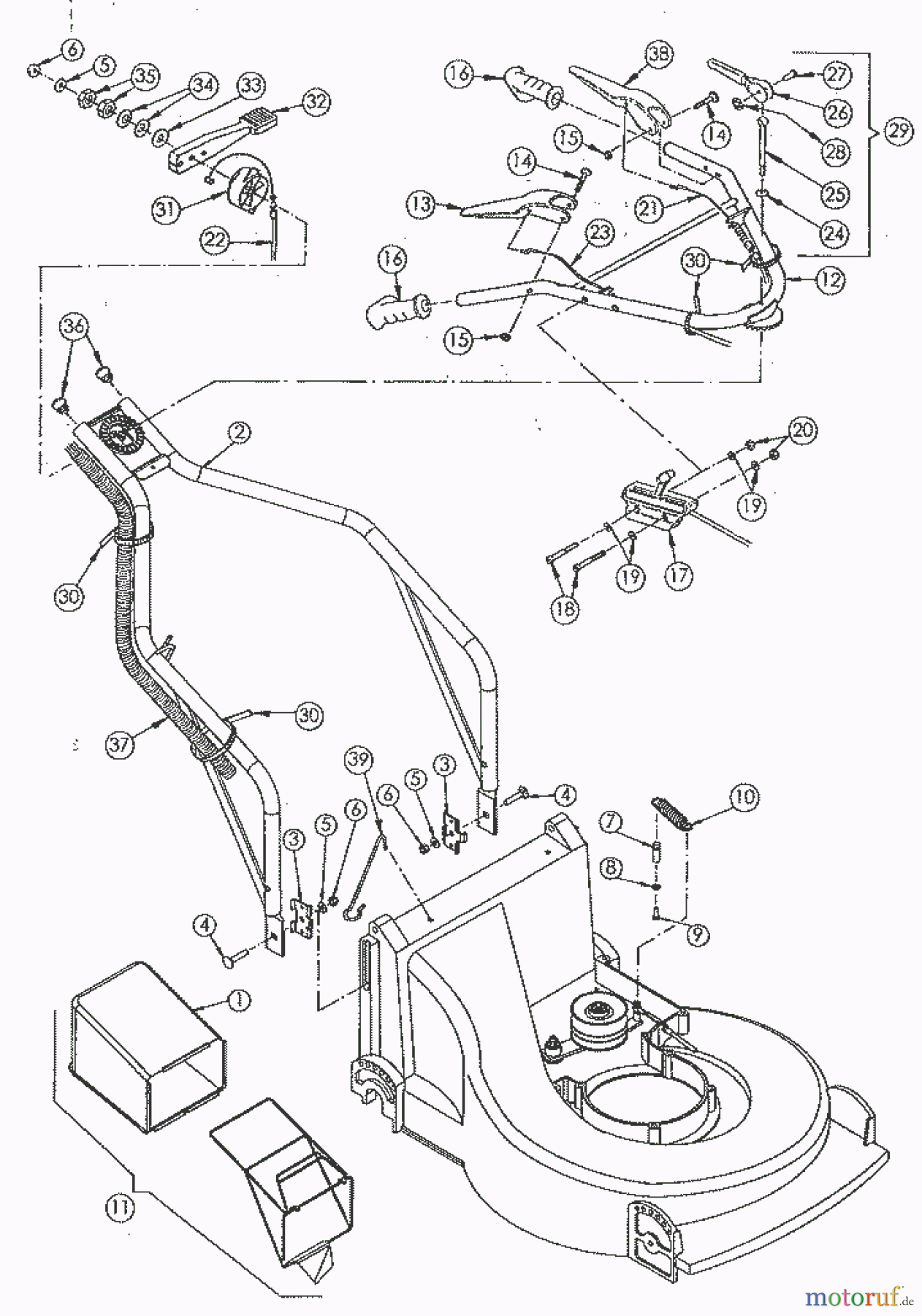  AS-Motor (neu) Rasen Profi-Rasenmäher AS 55 Heckauswurf AS 55 B1/4T ab FNr. 0131833001 Holm