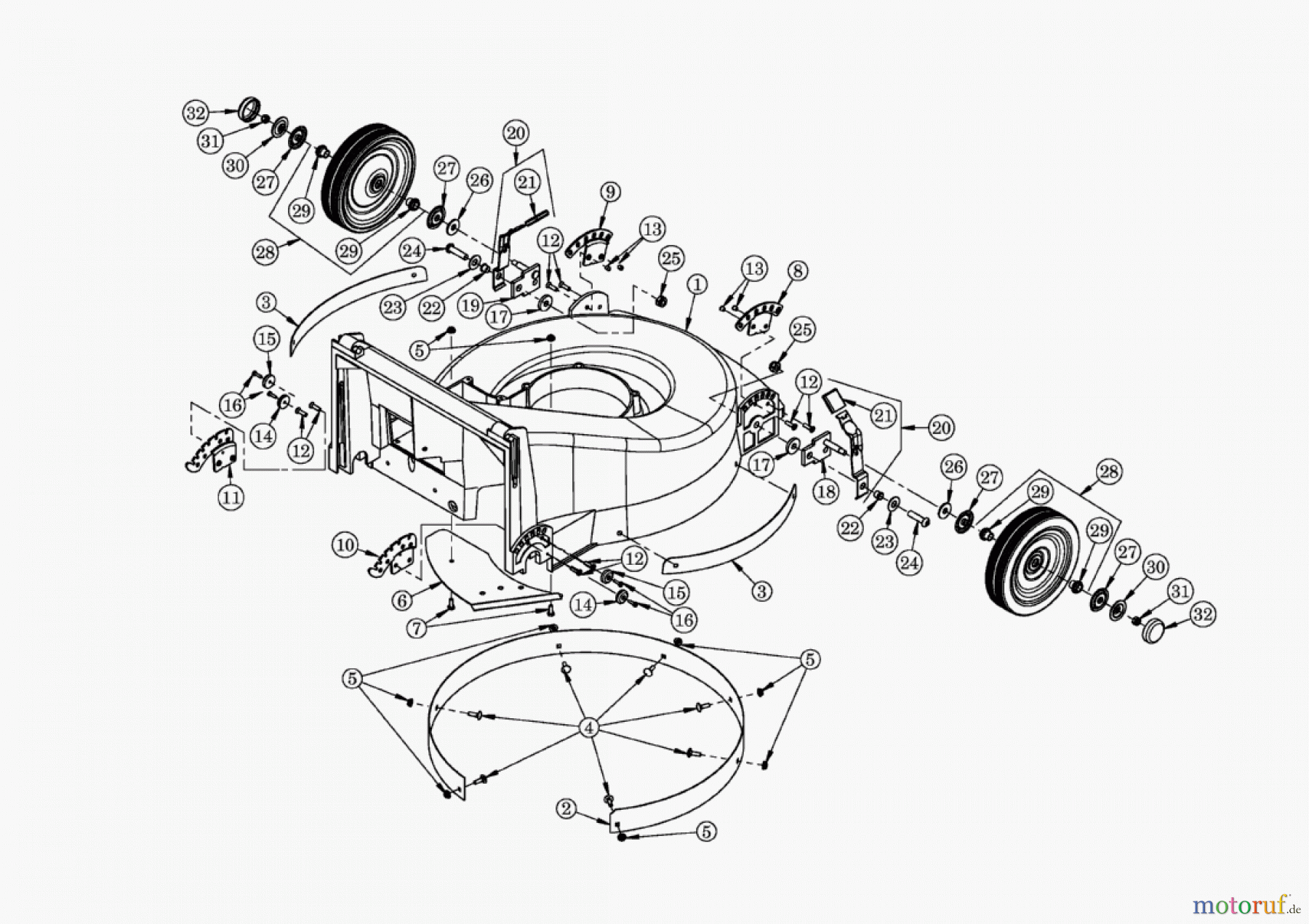 AS-Motor (neu) Rasen Profi-Rasenmäher AS 550 Heckauswurf AS 550/2T ab FNr. 016905202001 Mähergehäuse