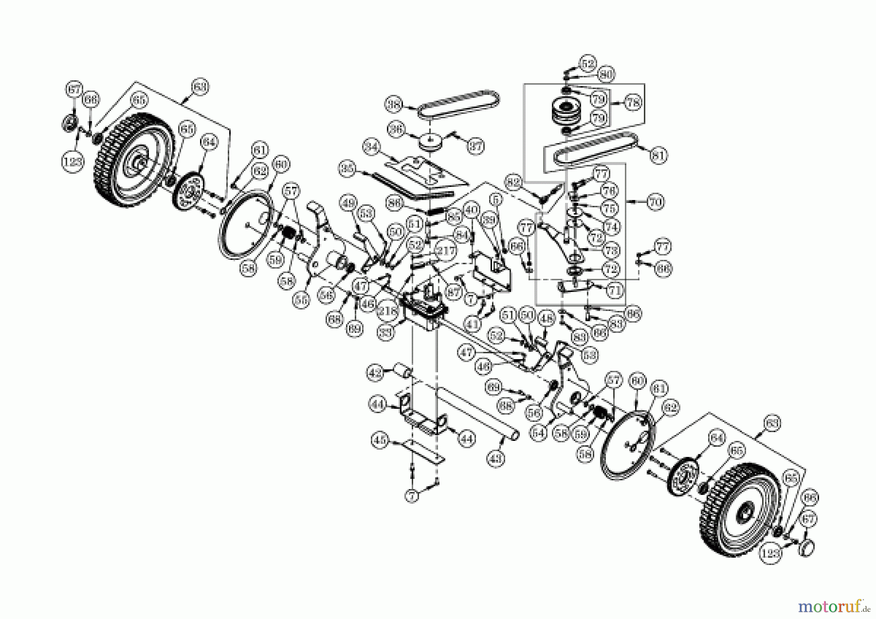AS-Motor (neu) Rasen Profi-Rasenmäher AS 550 Heckauswurf AS 550/2T ab FNr. 016905202001 Getriebe und Variomatik