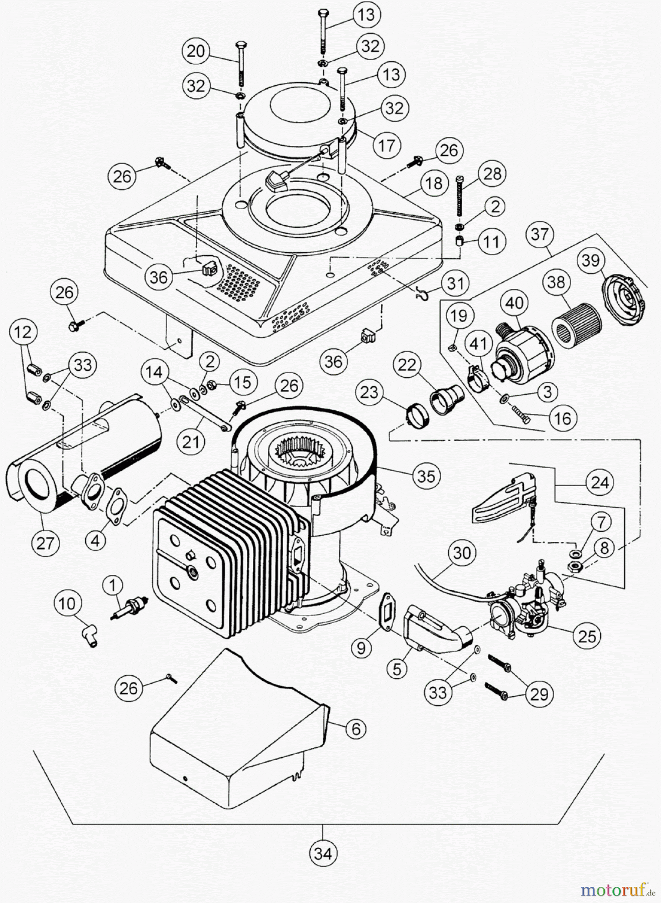 AS-Motor (neu) Rasen Profi-Rasenmäher AS 550 Heckauswurf AS 550/2T ab FNr. 016905202001 Antriebsblock