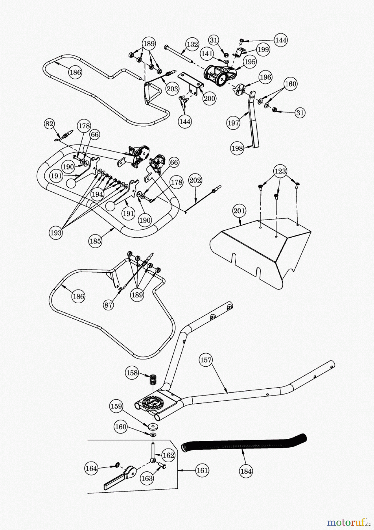  AS-Motor (neu) Rasen Profi-Rasenmäher AS 550 Heckauswurf AS 550/4T ab FNr. 01700520200 Lenker