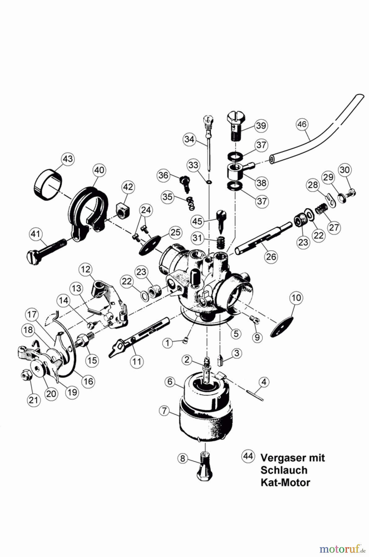 AS-Motor (neu) Rasen Profi-Rasenmäher AS 480 Heckauswurf AS 480/2T cat ab FNr. 020308050001 Vergaser Kat-Motor