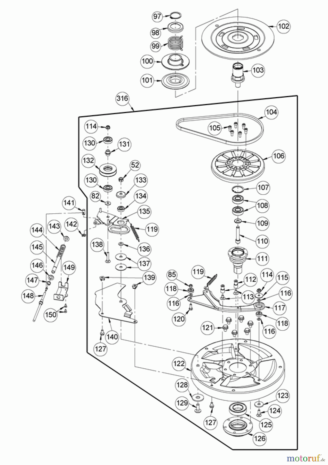 AS-Motor (neu) Rasen Profi-Rasenmäher AS 531 Heckauswurf AS 531 2T MK B und AS 531/2T B MK-Kat VarioPro ab FNr. 026313110001 Messerkupplung