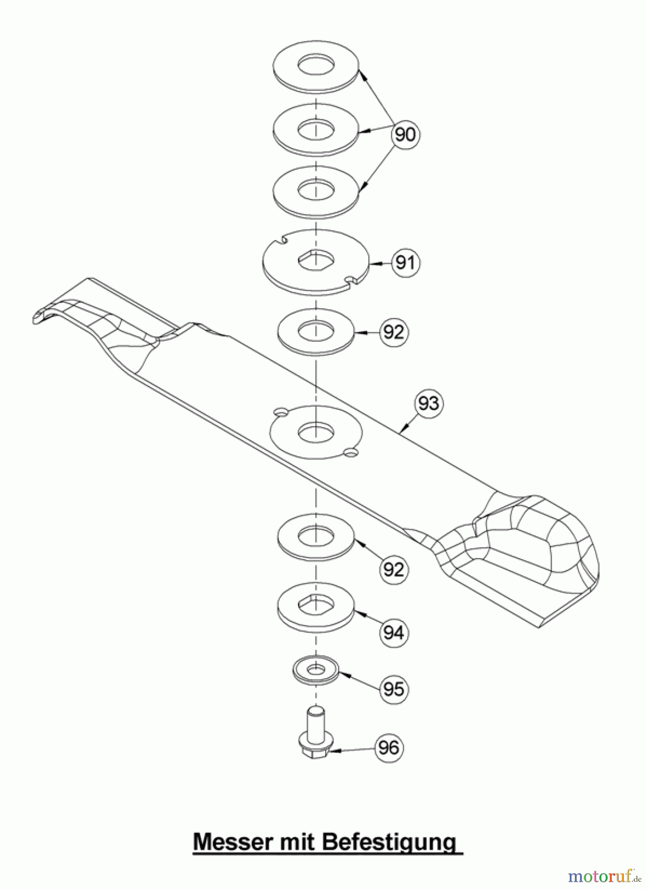 AS-Motor (neu) Rasen Profi-Rasenmäher AS 531 Heckauswurf AS 531 4T MK B ab FNr. 028516110001 Messer mit Befestigung