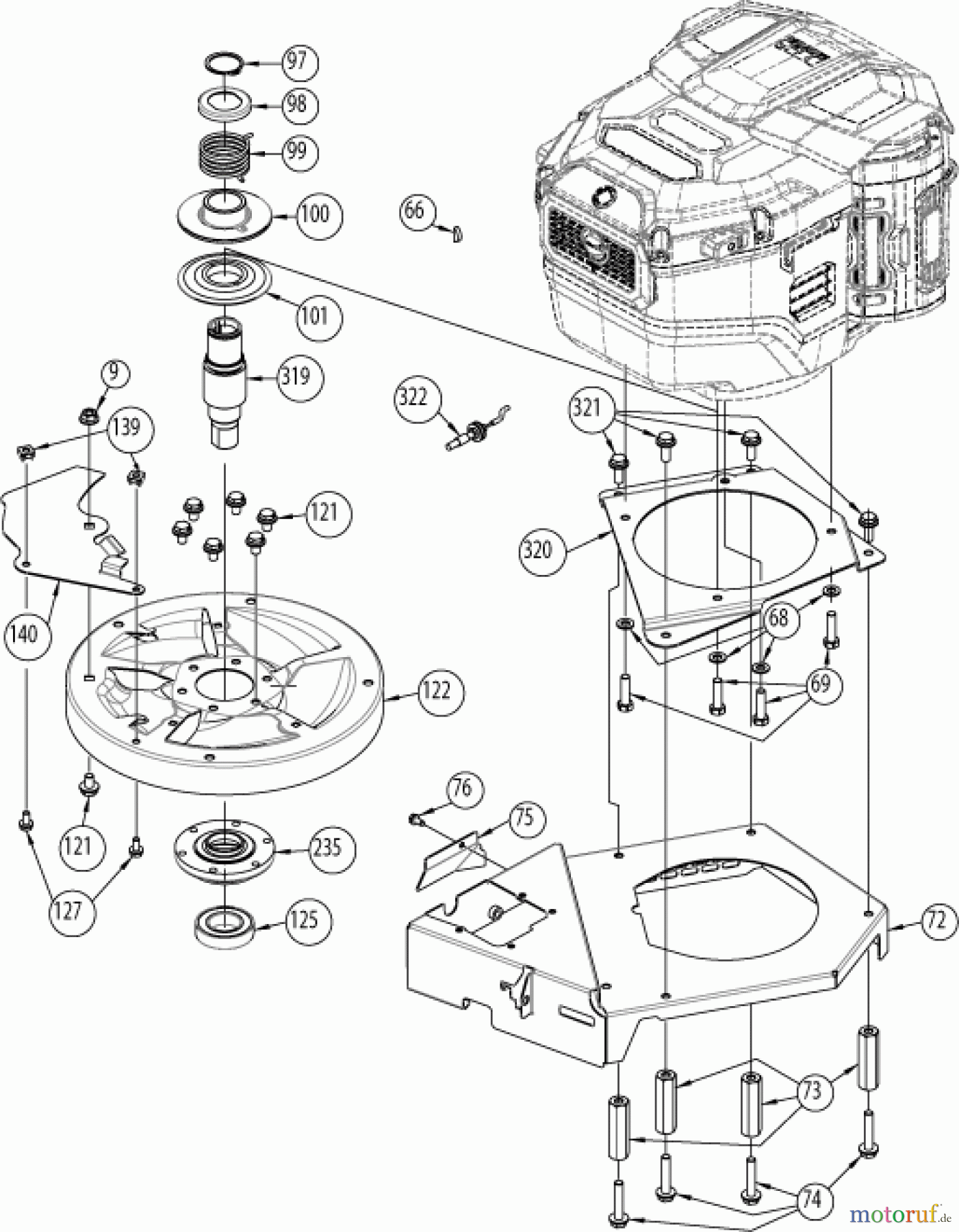 AS-Motor (neu) Rasen Profi-Rasenmäher AS 531 Heckauswurf AS 531 E-ProCut B ab FNr. 038022030001 Messerlagerung