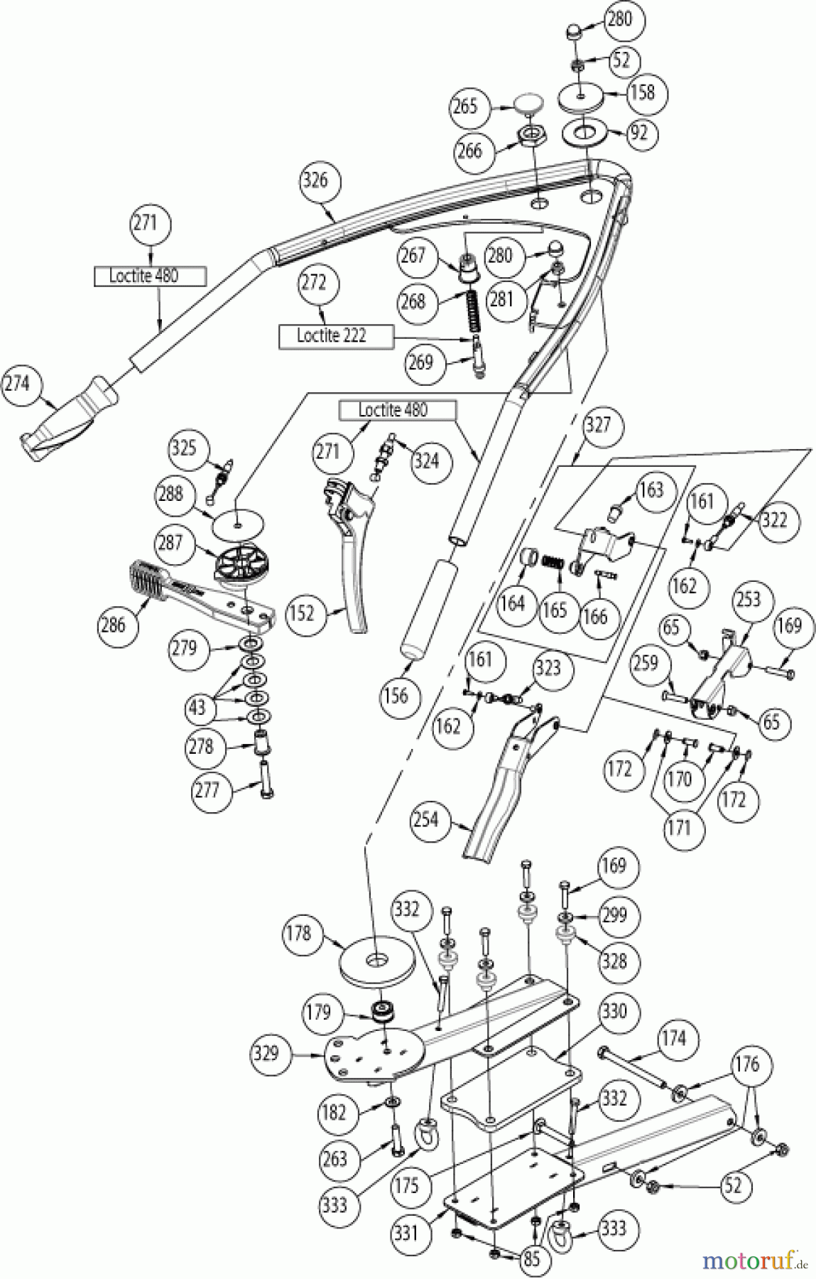 AS-Motor (neu) Rasen Profi-Rasenmäher AS 531 Heckauswurf AS 531 E-ProCut B ab FNr. 038022030001 Lenker und Holm