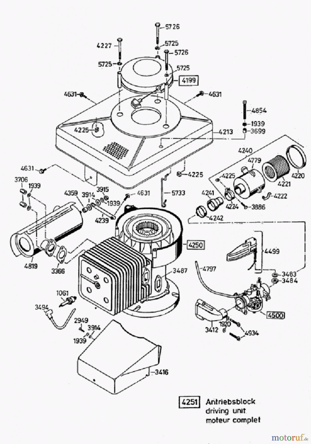  AS-Motor (neu) Rasen Profi-Rasenmäher AS 53 Allrad AS 53 B1 ab FNr. 0048233001 Antriebsblock