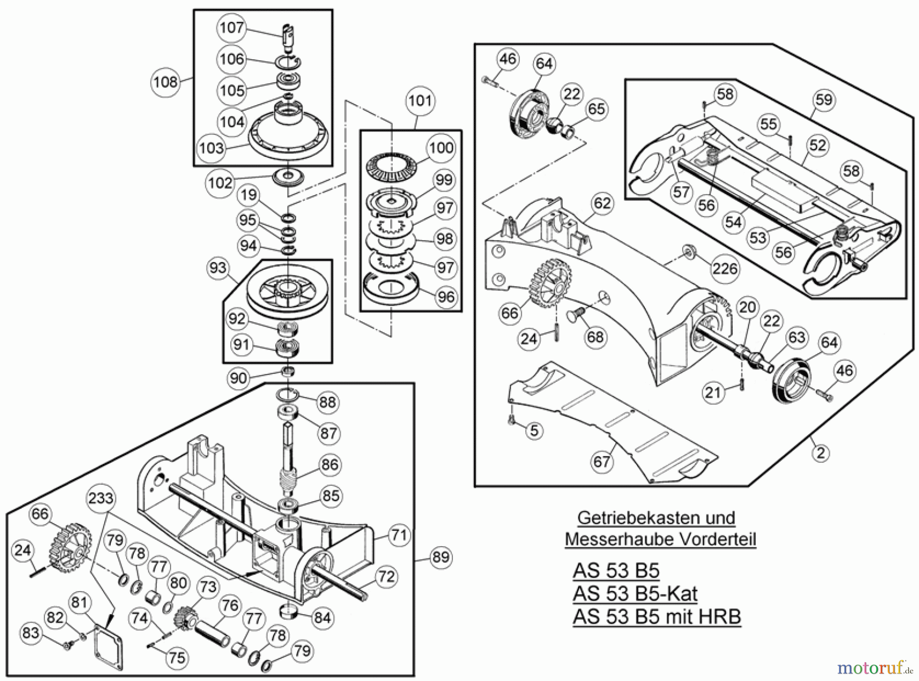  AS-Motor (neu) Rasen Profi-Rasenmäher AS 53 Allrad AS 53 2T ES 4WD ab FNr. 030417060001 Antrieb