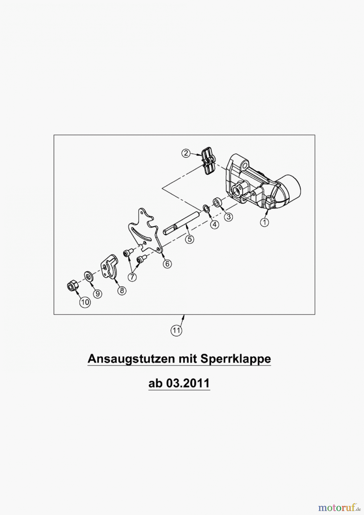  AS-Motor (neu) Rasen Profi-Rasenmäher AS 53 Allrad AS 53 2T ES 4WD RB ab FNr. 030517050001 Ansaugstutzen mit Sperrklappe