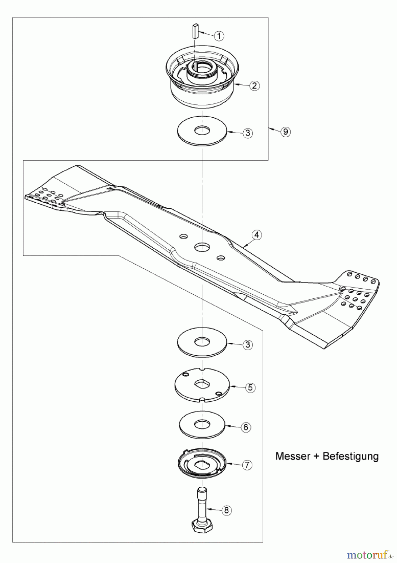  AS-Motor (neu) Rasen Profi-Rasenmäher AS 53 Allrad AS 53 2T ES 4WD RB ab FNr. 030517050001 Messer + Befestigung