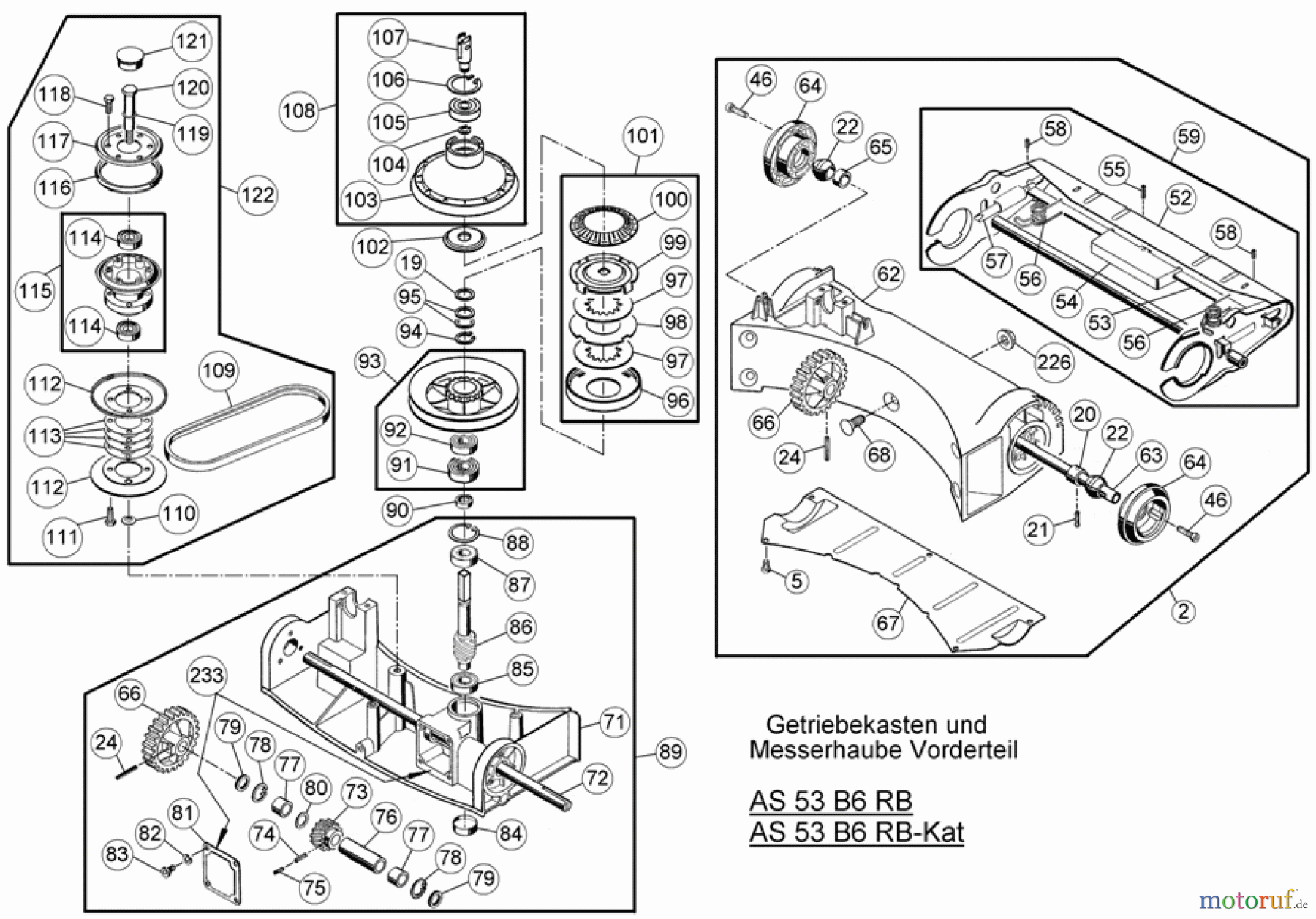  AS-Motor (neu) Rasen Profi-Rasenmäher AS 53 Allrad AS 53 2T ES 4WD RB ab FNr. 030517050001 Antrieb