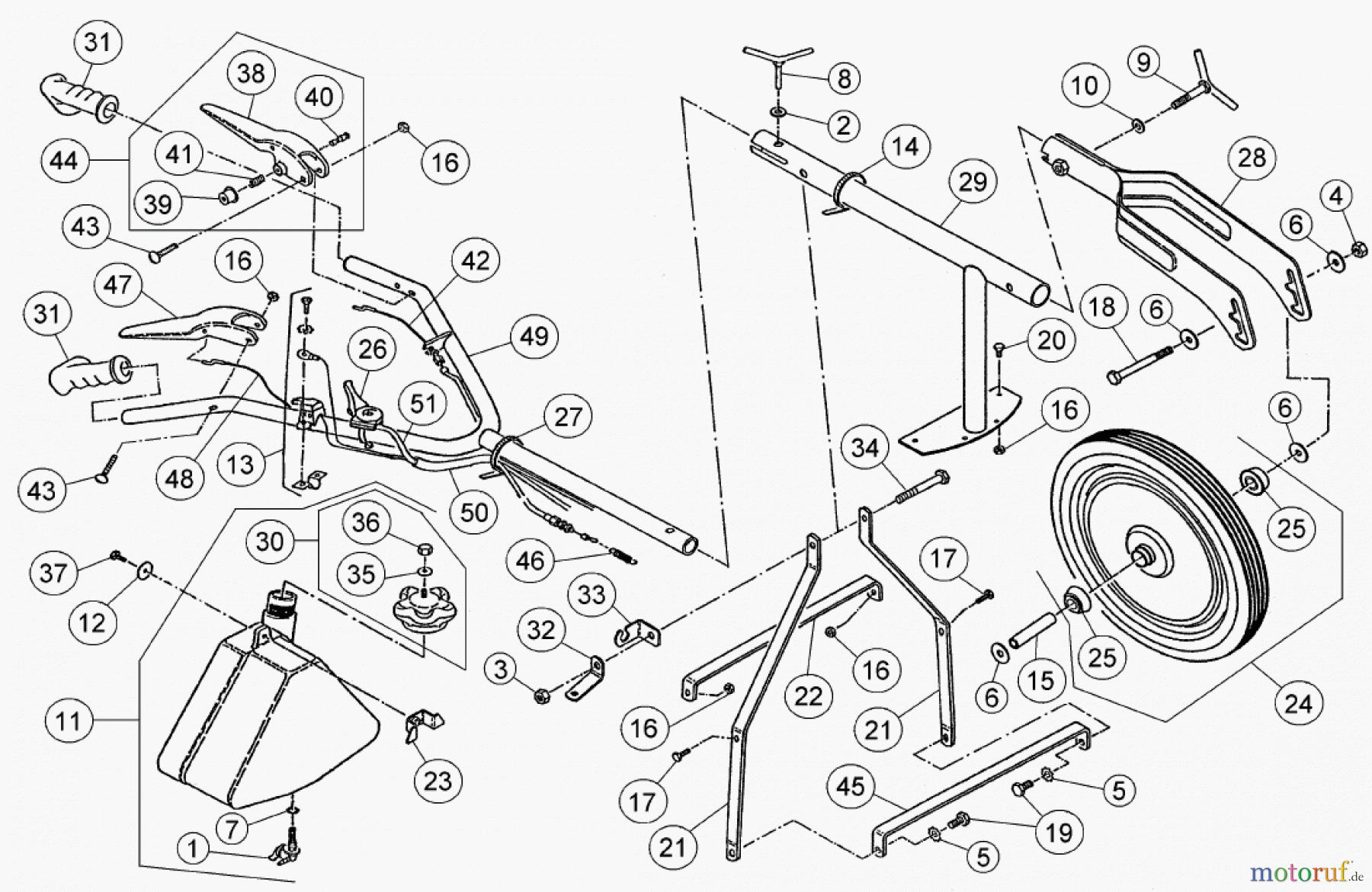 AS-Motor (neu) Rasen Hochgras Allmäher AS 21 AS 21 AH9 ab FNr. 008300000000 Holm