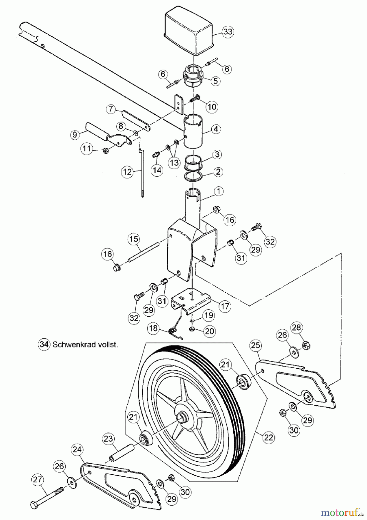 AS-Motor (neu) Rasen Hochgras Allmäher AS 28 AS 28/4 ab FNr. 013508100001 Vorderrad