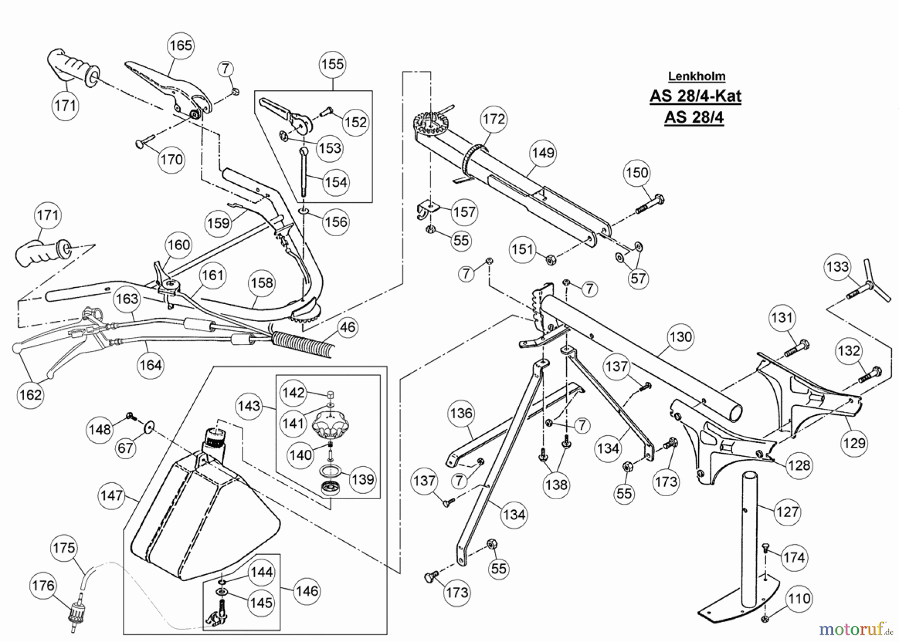 AS-Motor (neu) Rasen Hochgras Allmäher AS 28 AS 28/4 ab FNr. 013508100001 Lenkholm
