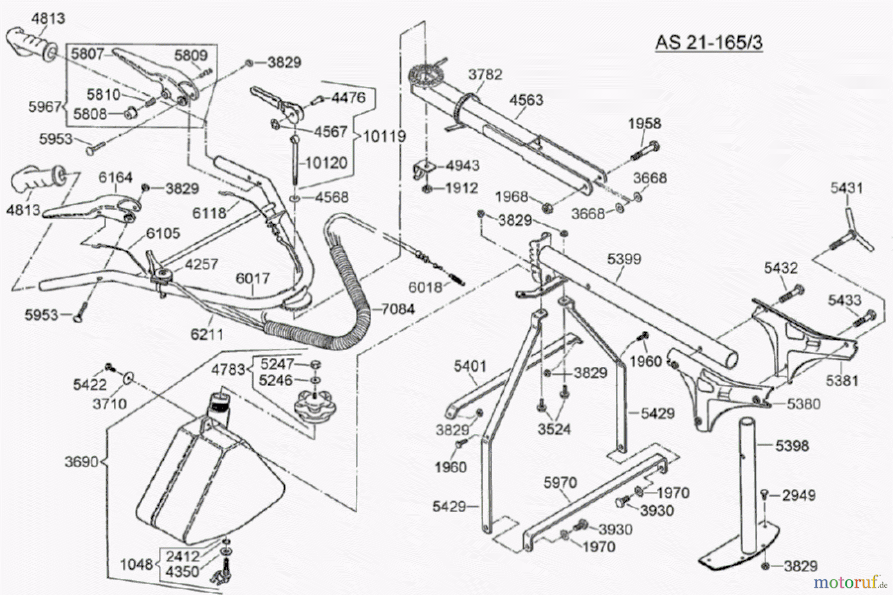  AS-Motor (neu) Hochgras Allmäher AS 21 AS 21-165/3 ab FNr. 0109533001 Holm bis FNr.109844071