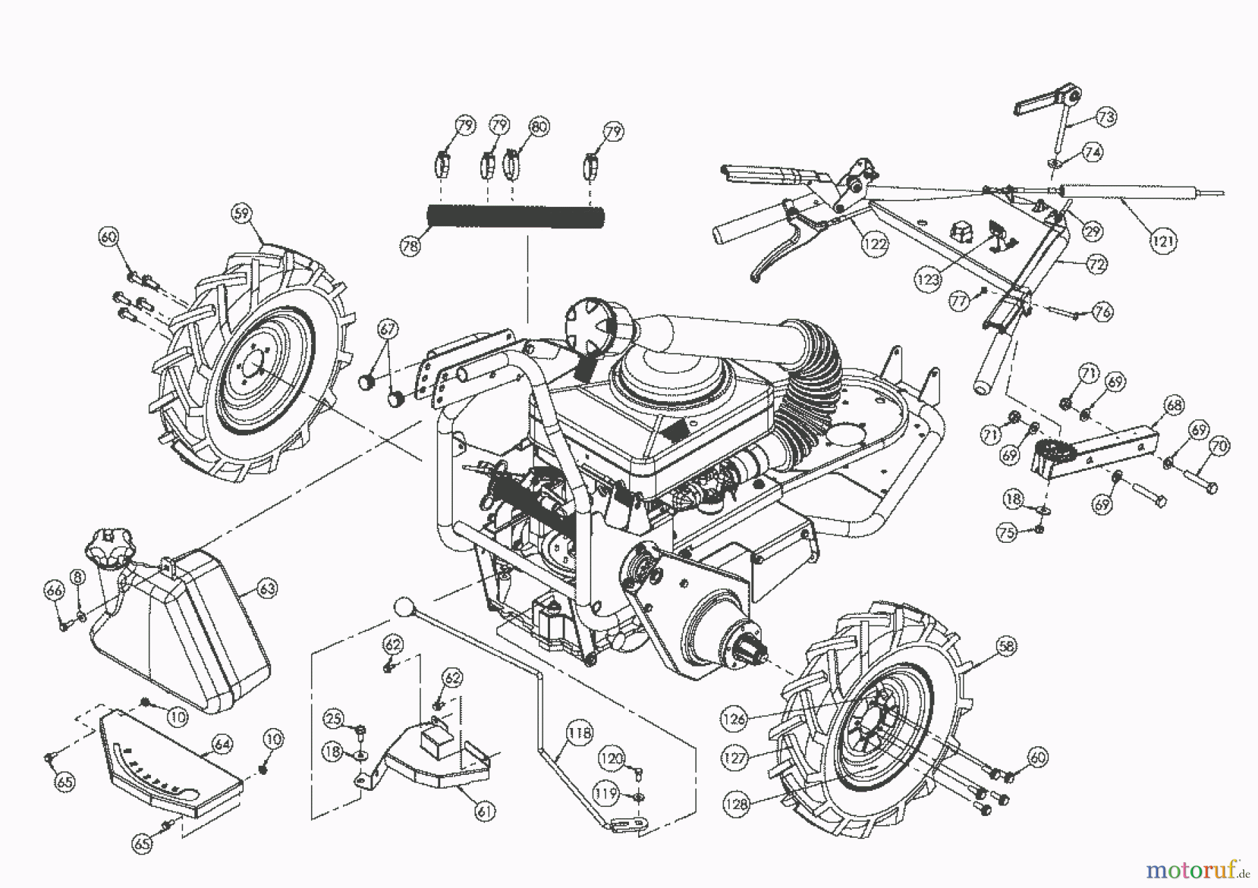 AS-Motor (neu) Hochgras Allmäher AS 65 AS 65/2T ab FNr. 014903303001 Fahrwerk Abb.2