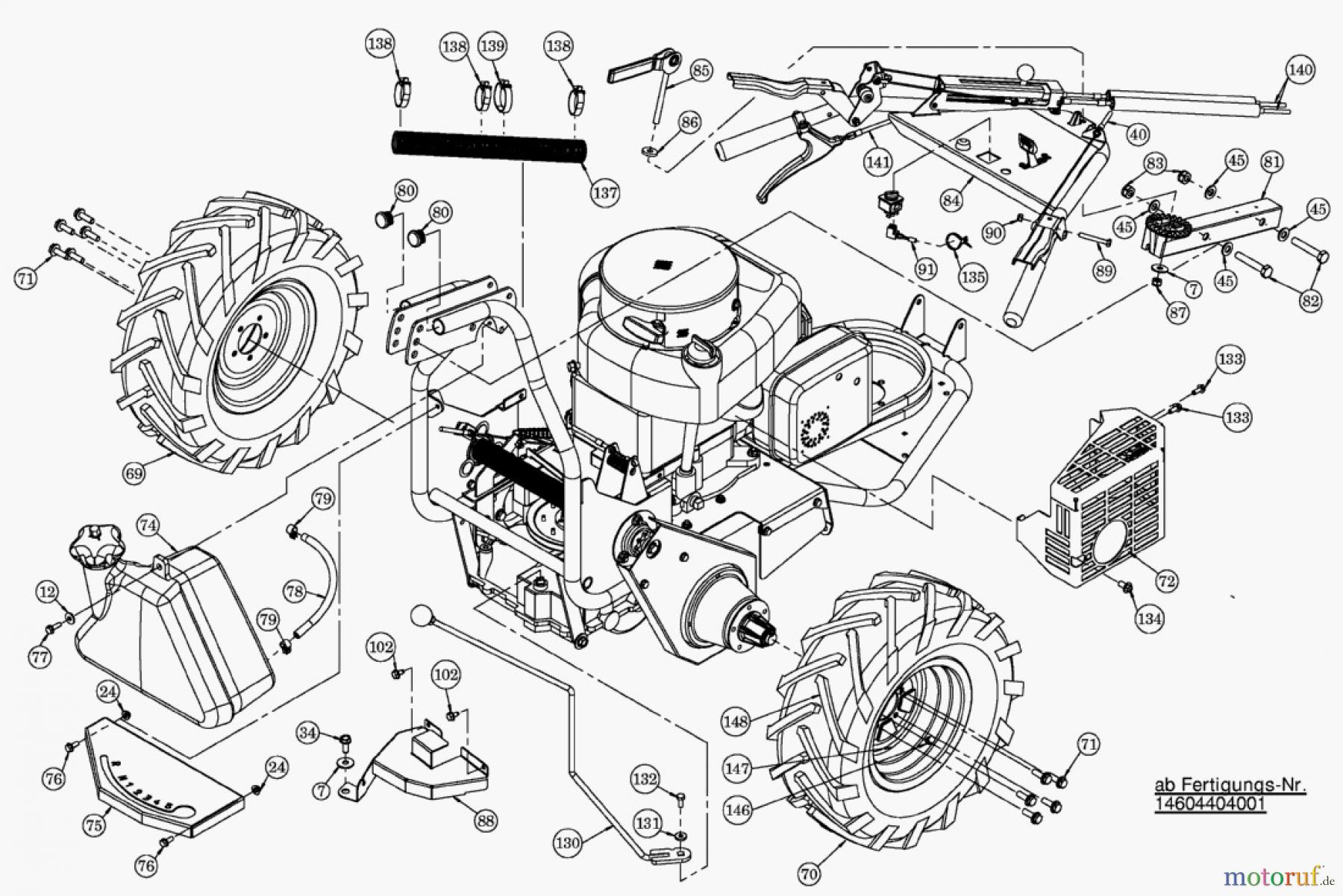  AS-Motor (neu) Hochgras Allmäher AS 73 AS 73 4T B&S und AS 73/2 vs ab FNr. 014604404001 Fahrwerk Abb.2