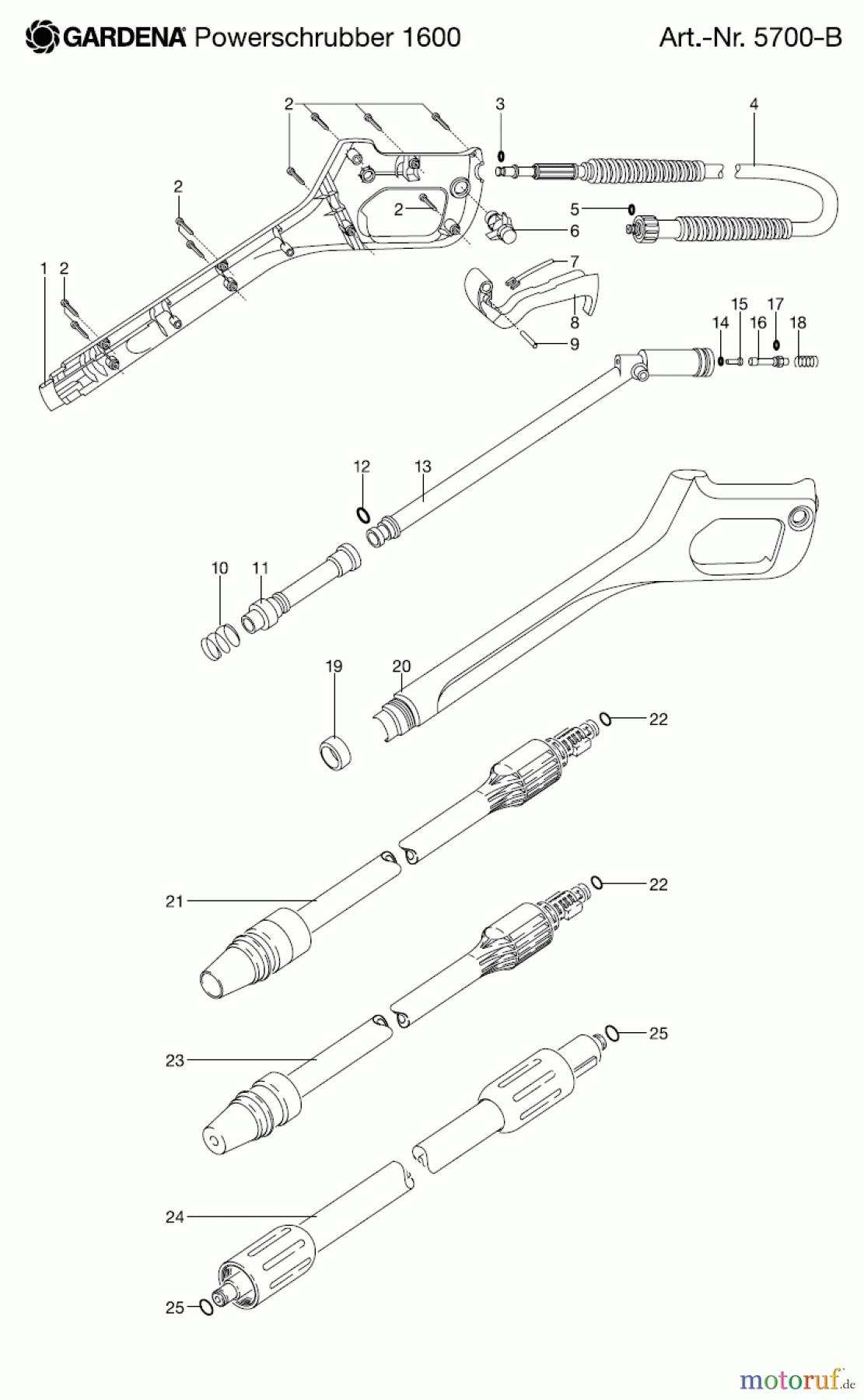 Gardena Wassertechnik Reinigen Powerschrubber 1600 - Zubehör