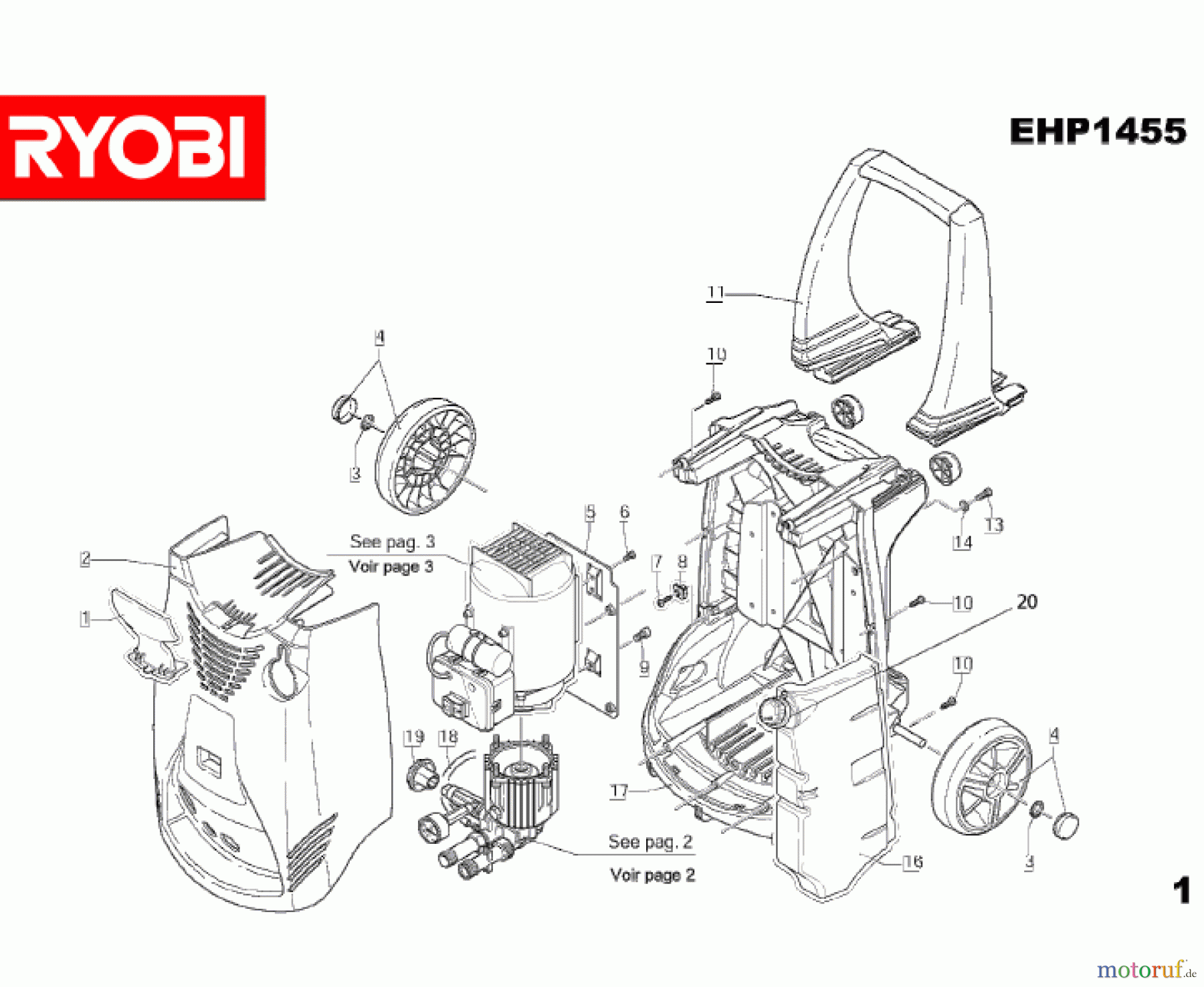 Ryobi Hochdruckreiniger EHP1455 Seite1