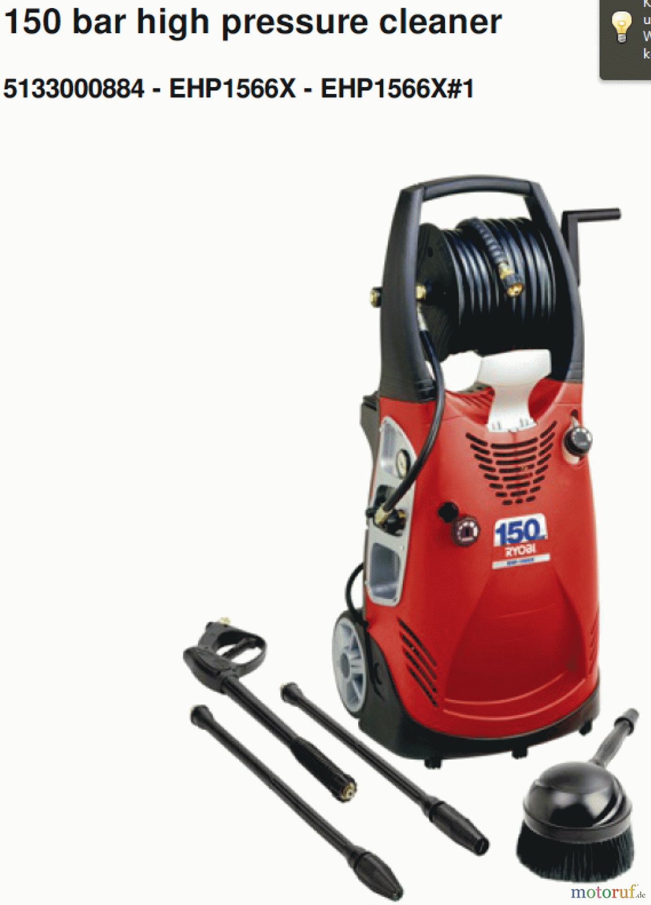 Ryobi Hochdruckreiniger EHP1566X