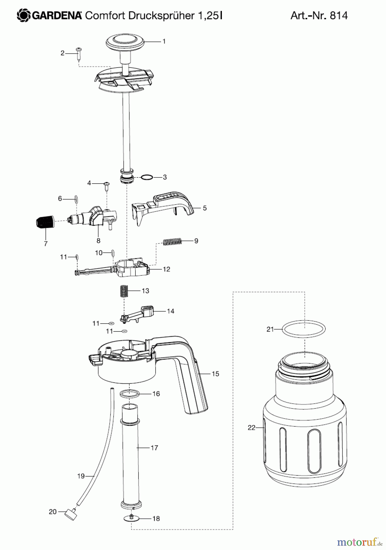 Gardena Wassertechnik Spritzgeräte Comfort Drucksprüher 1,25 L