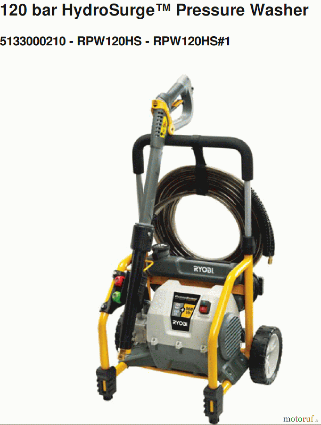 Ryobi Hochdruckreiniger RPW120HS