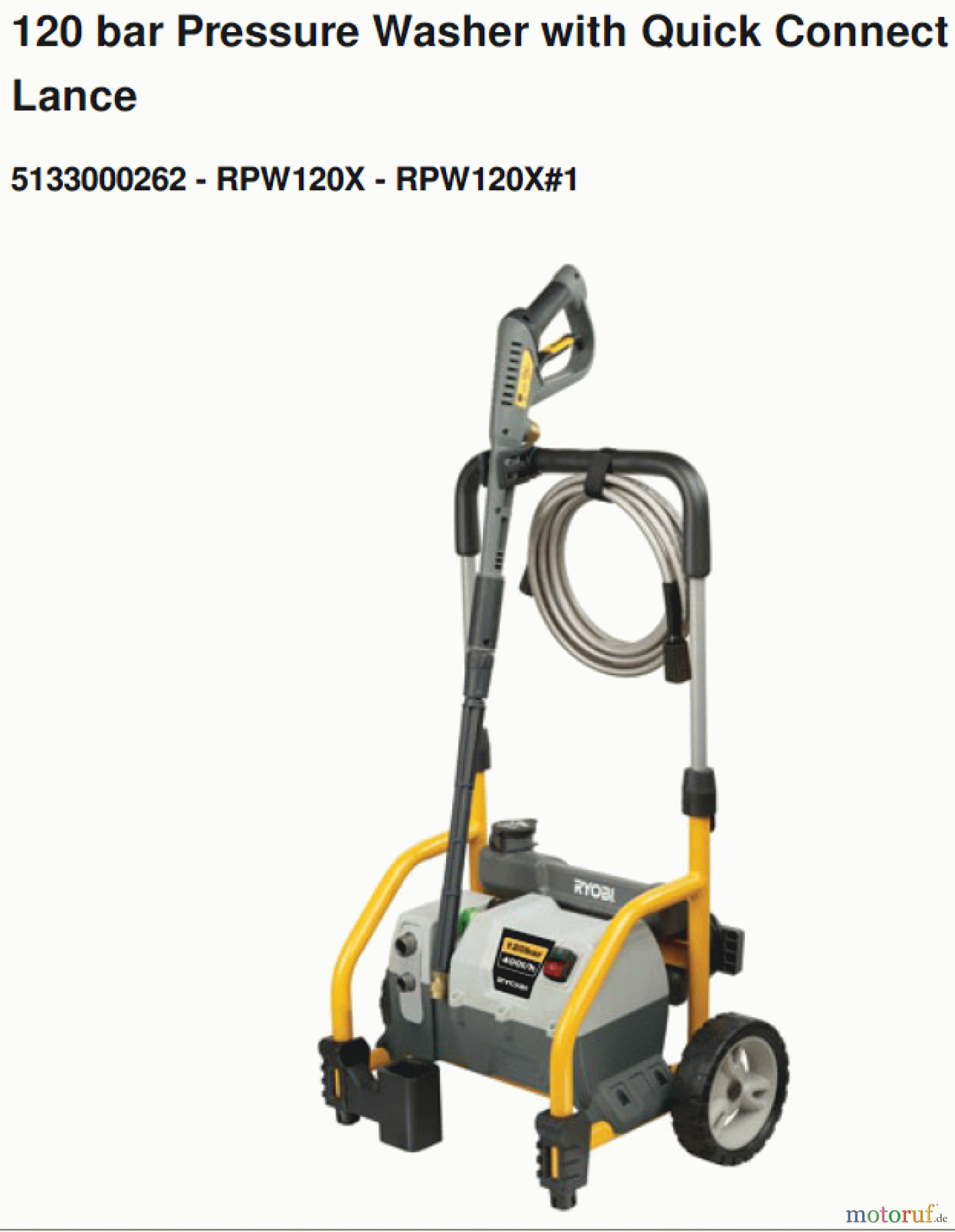 Ryobi Hochdruckreiniger RPW120X