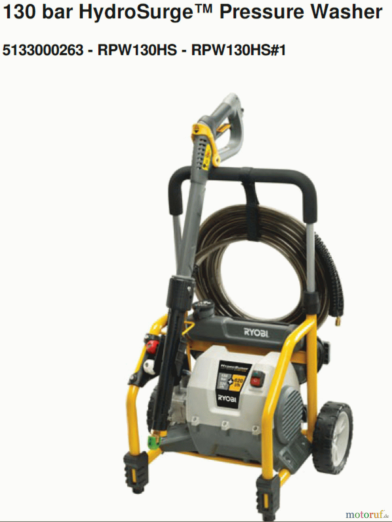 Ryobi Hochdruckreiniger RPW130HS
