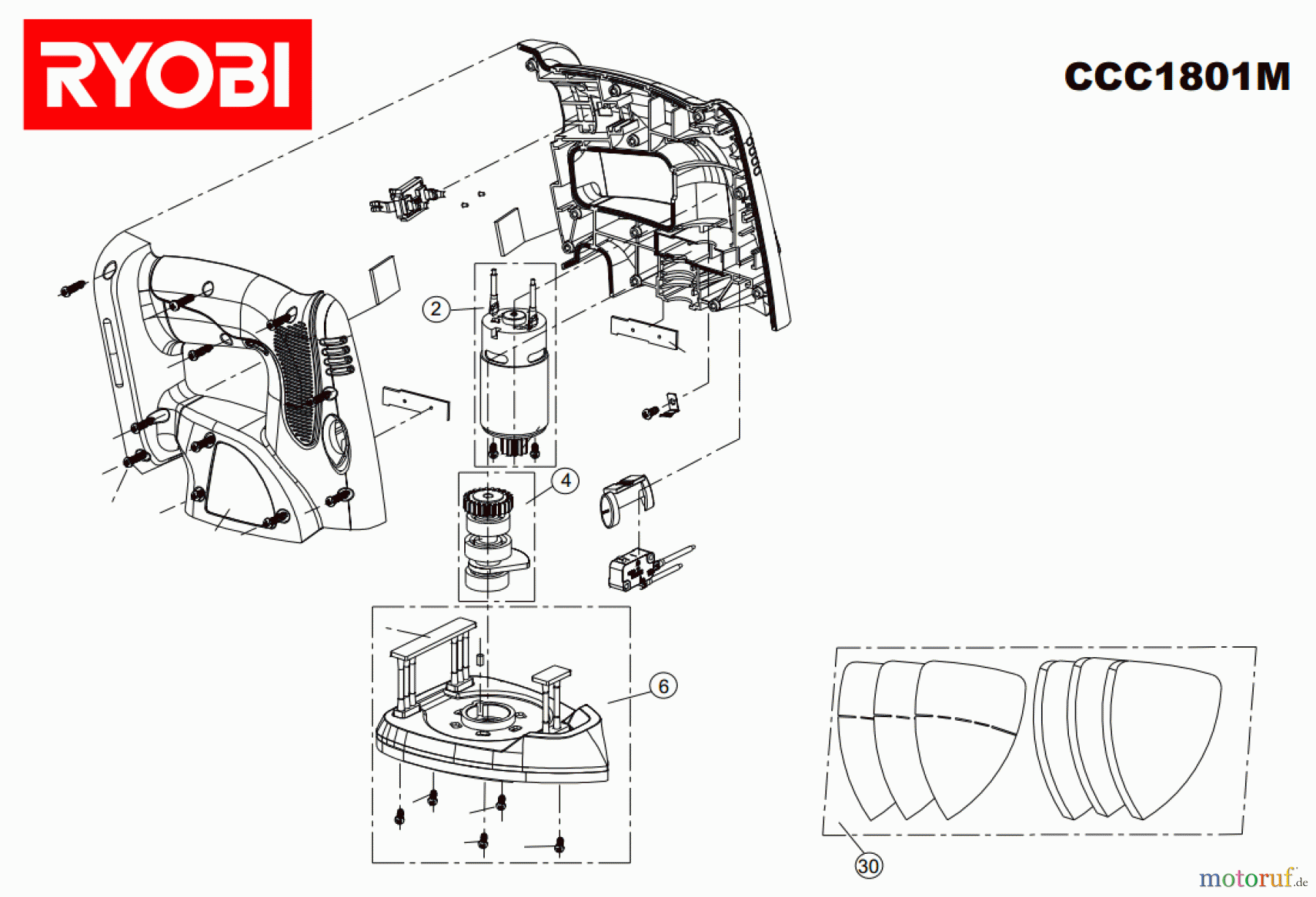Ryobi Schleifgeräte Delta- und Multischleifgeräte CCC1801M Seite 1