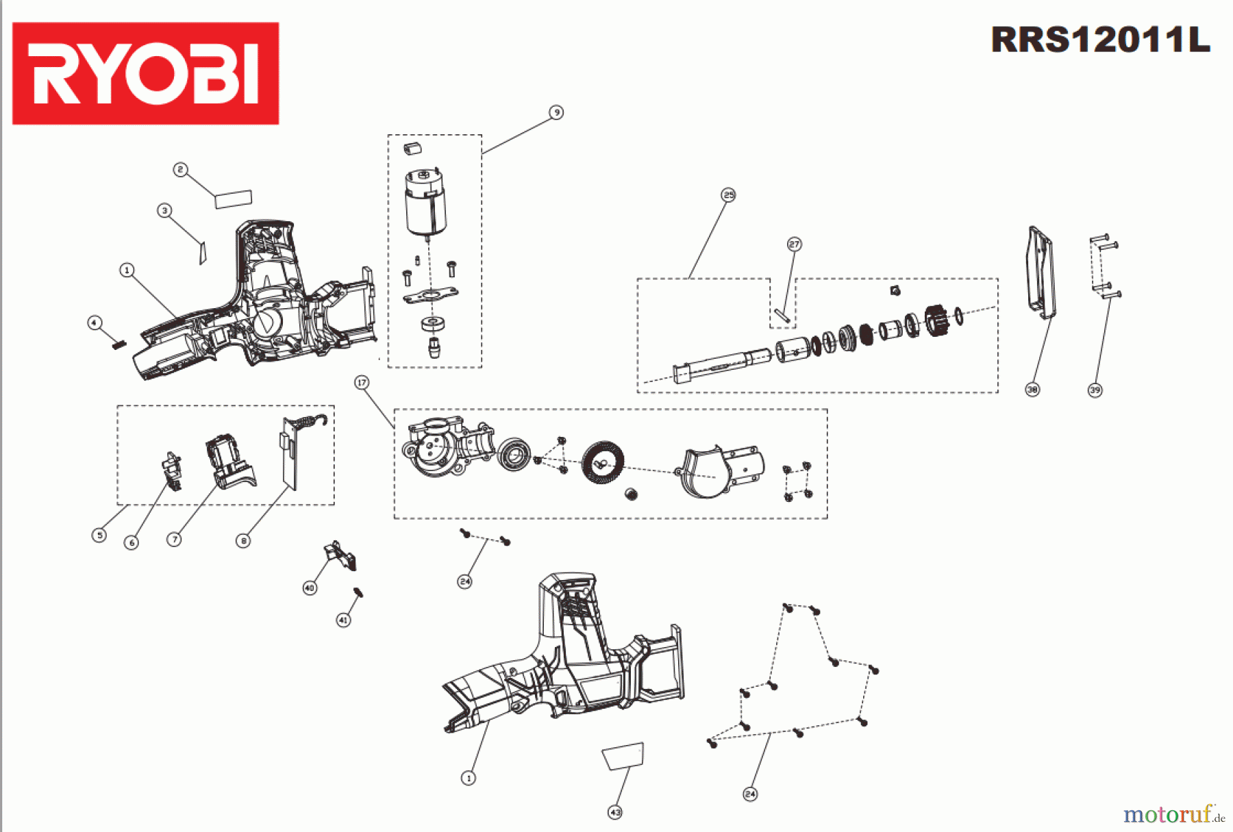 Ryobi Sägen Säbelsägen RRS12011L Seite 1