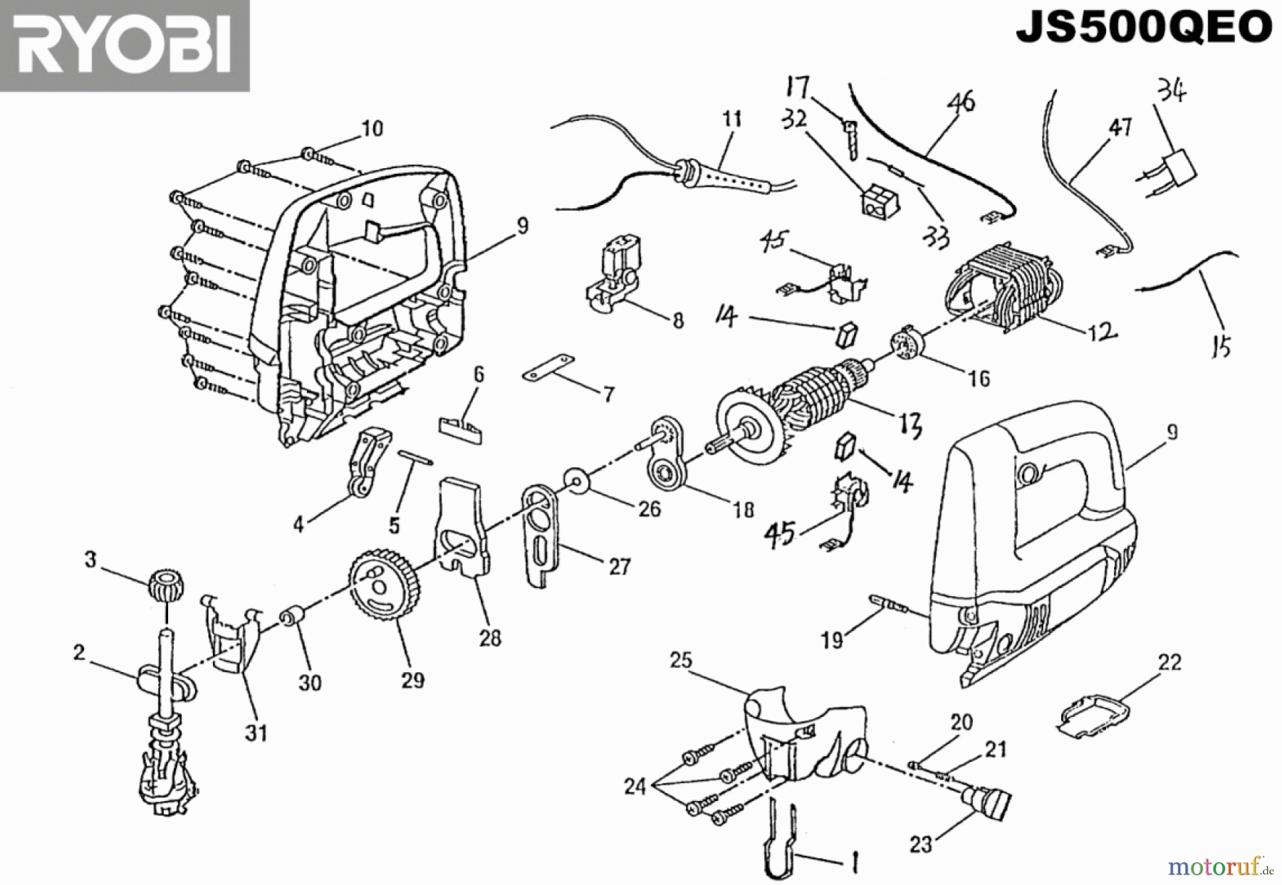 Ryobi Sägen Stichsägen JS500QEO Seite 1