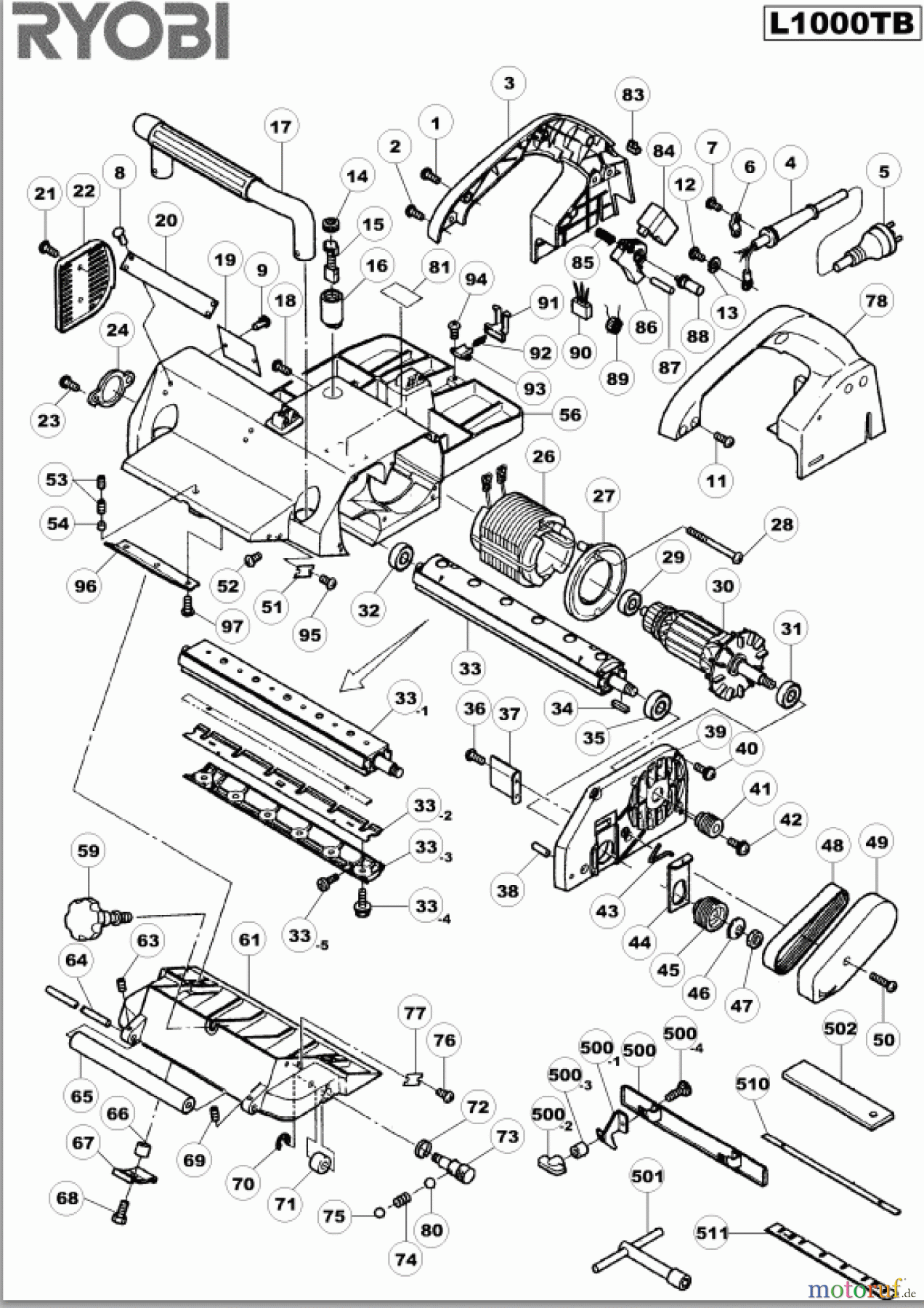 Ryobi Hobel L1000TB Seite 1